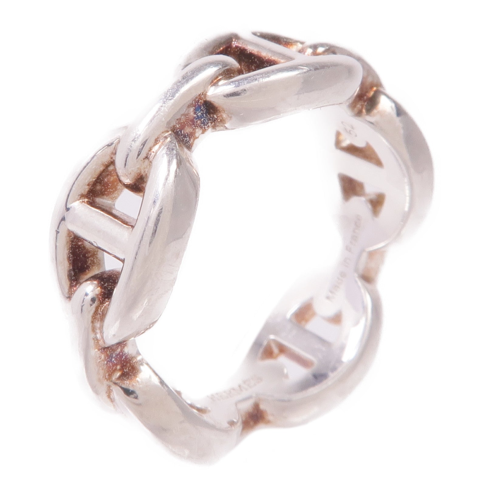 HERMES 925純銀Chaine Dancre Enchainee Ring戒指Hermes#52/US#6