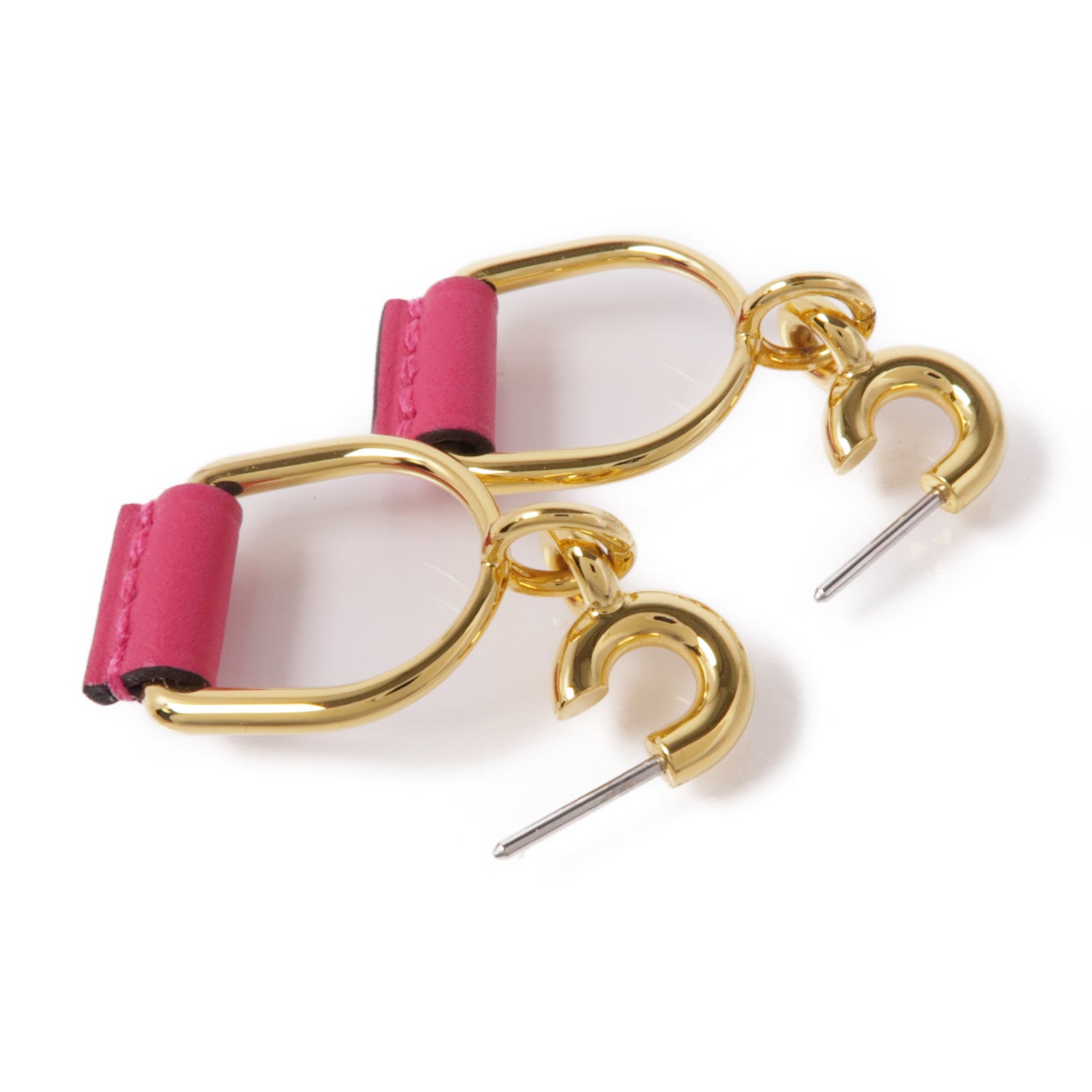HERMES 金屬/Swift皮革Heritage Equestre Etrier Earrings耳環