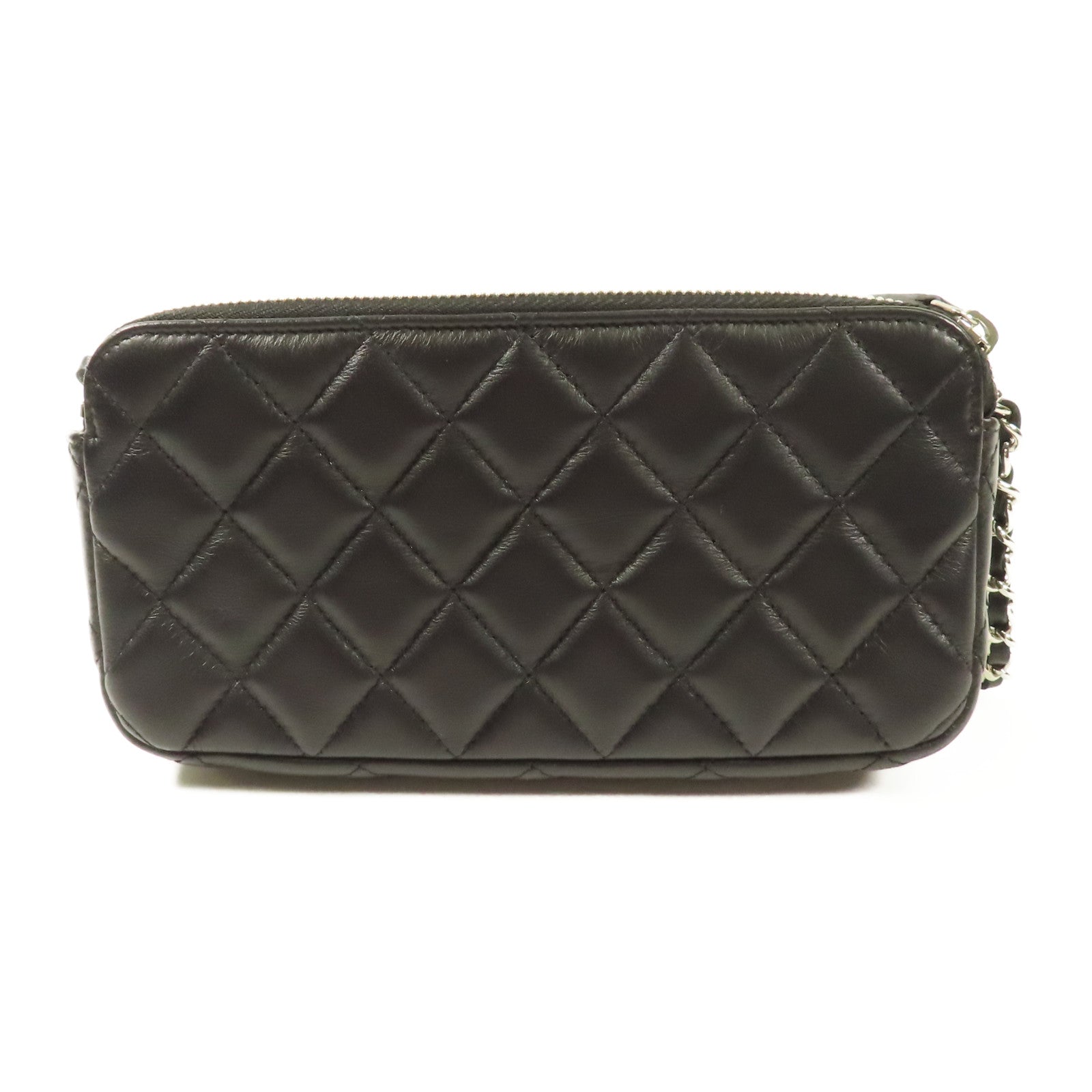 CHANEL 羊皮皮革Shoulder Bag銀扣鏈帶肩背袋