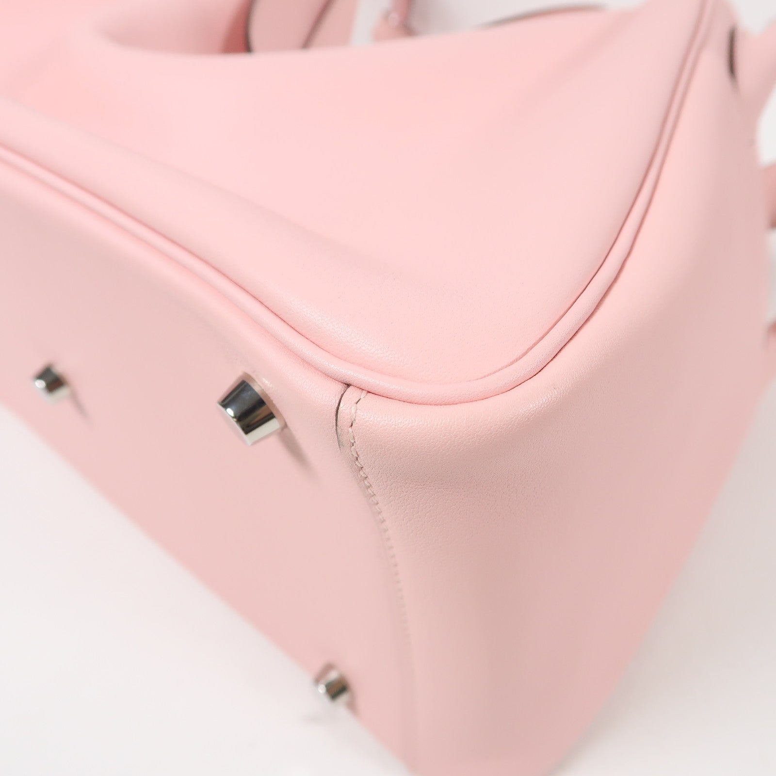 HERMES PHW Lindy 30 2 Way Shoulder Bag Handbag Swift Leather Rose Sakura