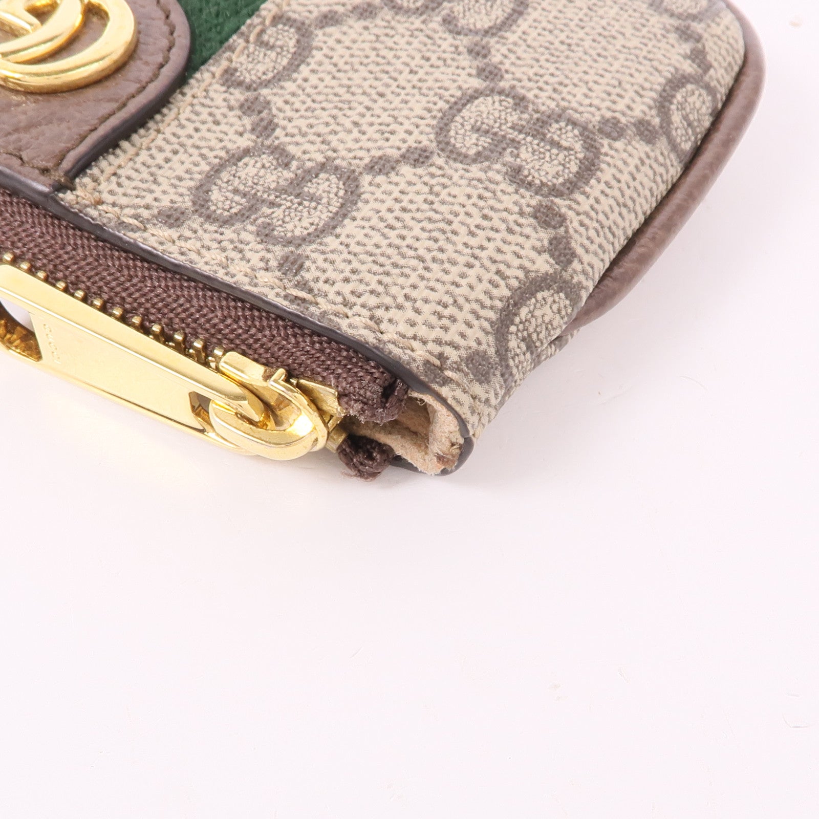 GUCCI GG GHW Ophidia Key Case 671722 Coated Canvas Brown