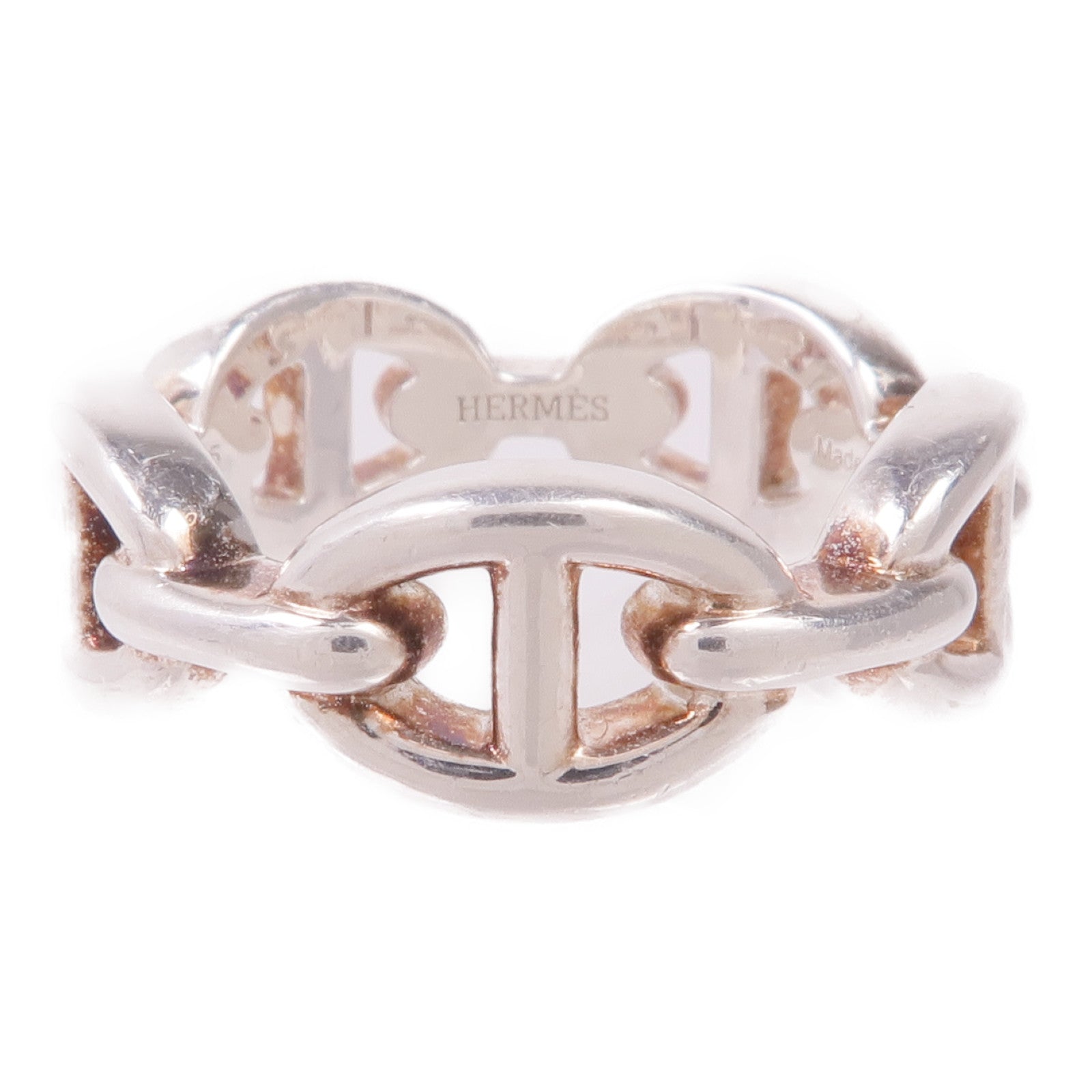 HERMES 925純銀Chaine Dancre Enchainee Ring戒指Hermes#52/US#6