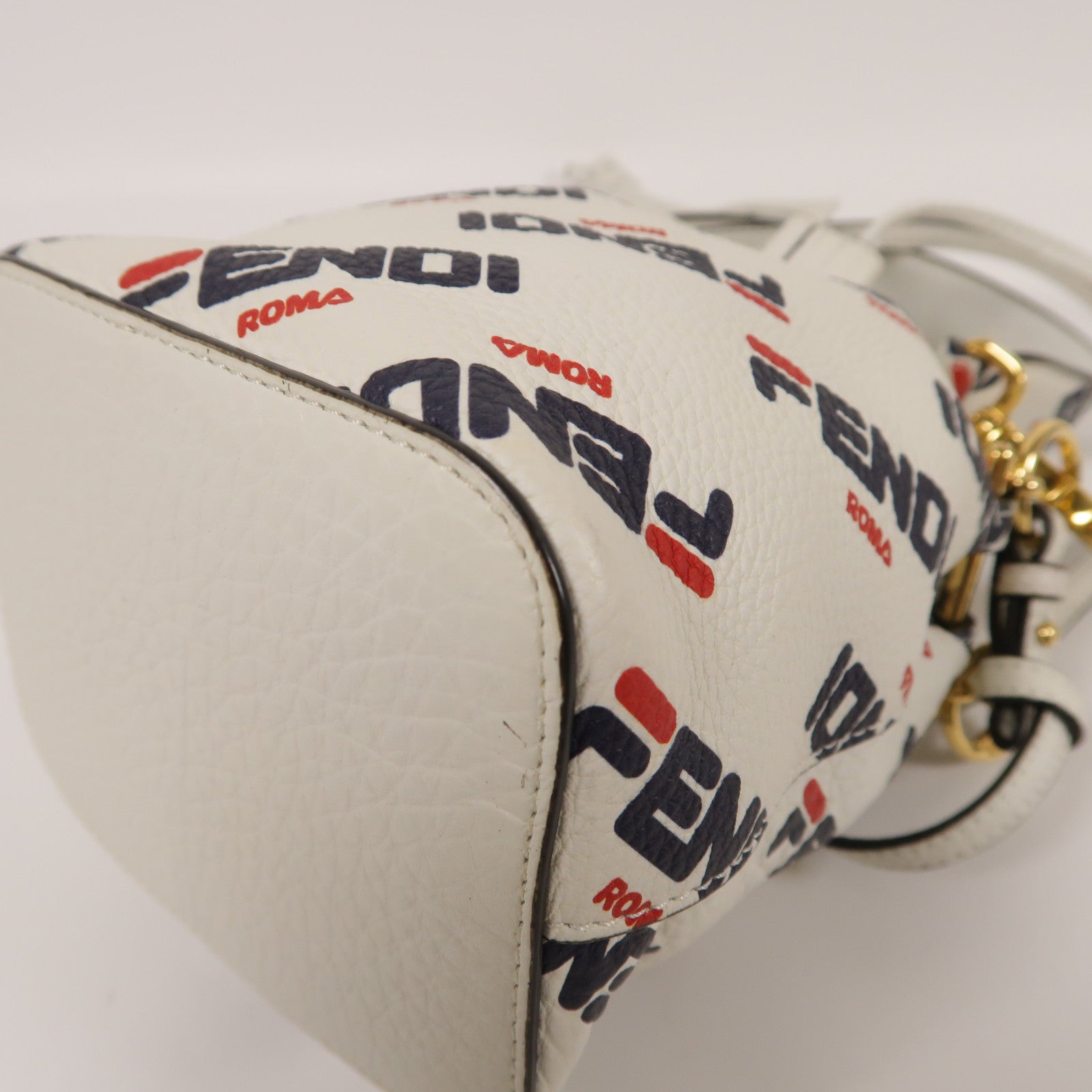 FENDI GHW Mon Tresor 2way Shoulder Bag Calfskin Leather White