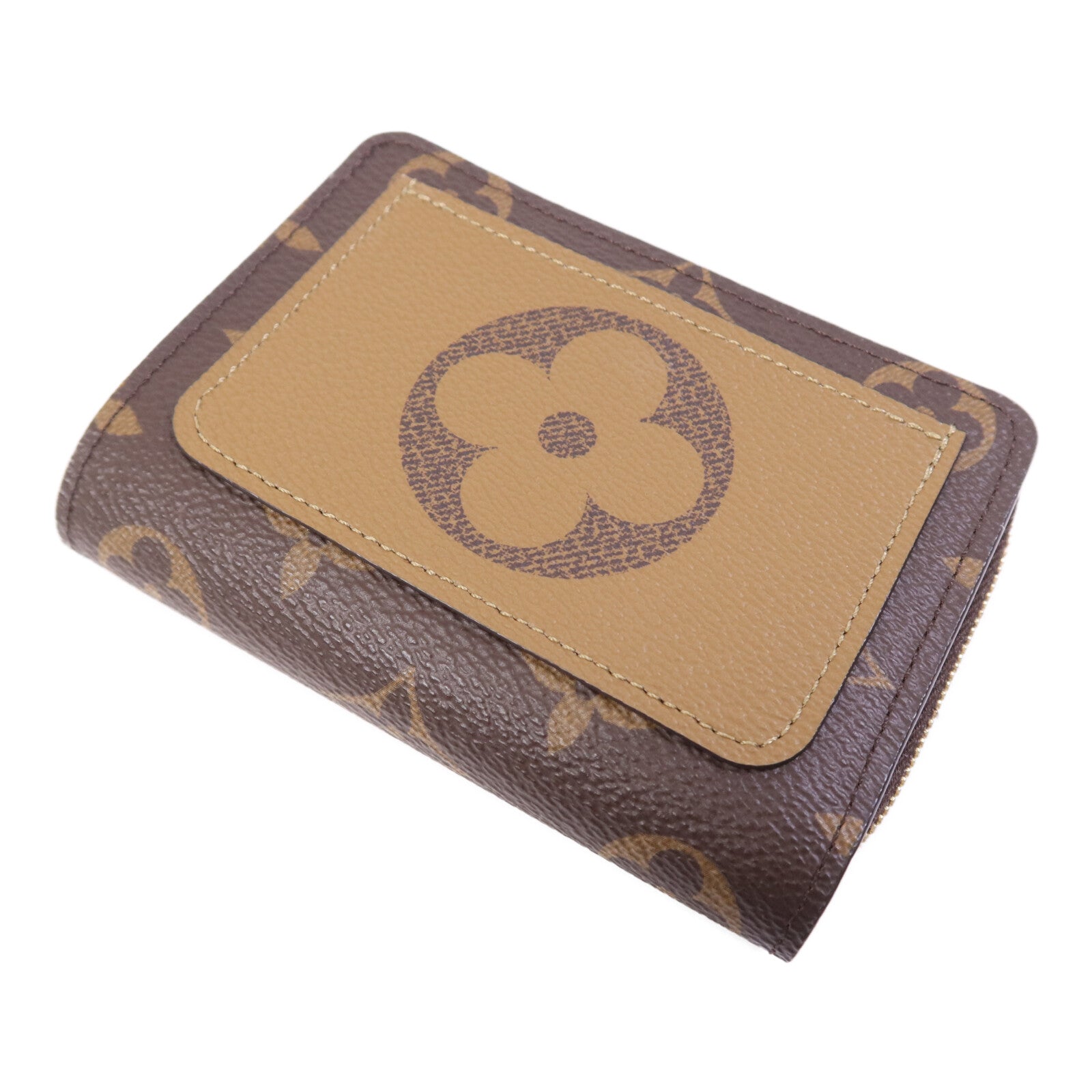 LOUIS VUITTON Monogram Reverse Lou Wallet金扣錢包