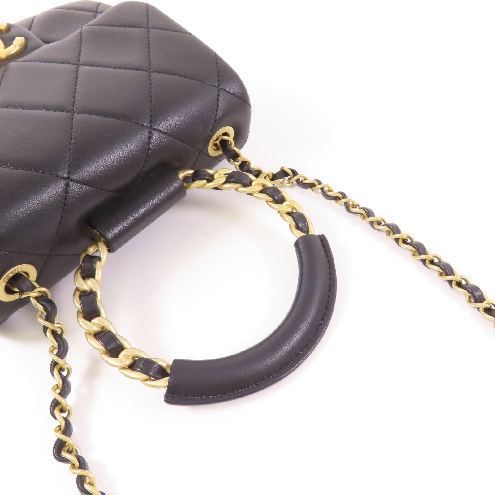 CHANEL 羊皮皮革Matelasse Chain Shoulder金扣鏈帶肩背袋