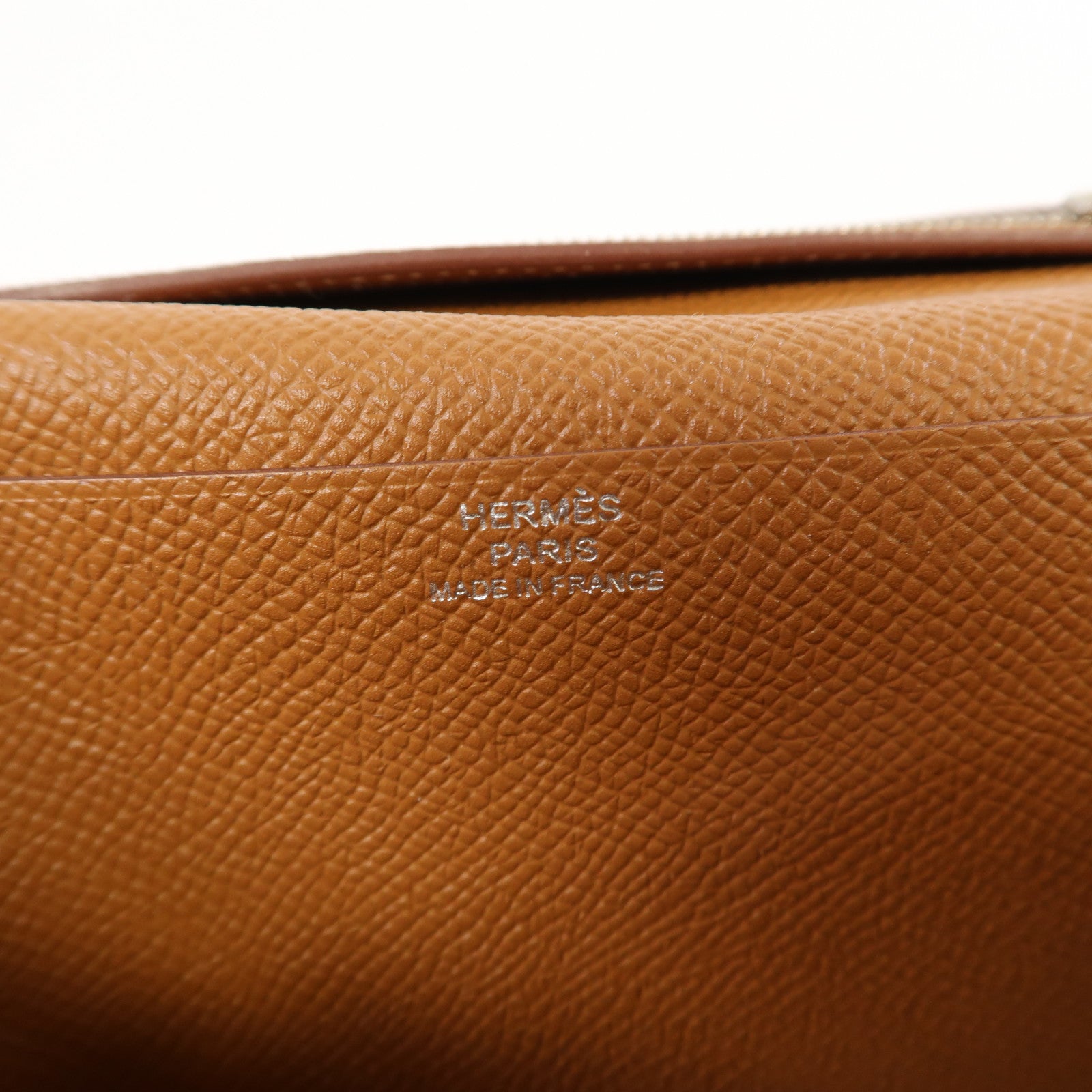 HERMES Epsom皮革Bearn Wallet銀扣長錢包經典駝色