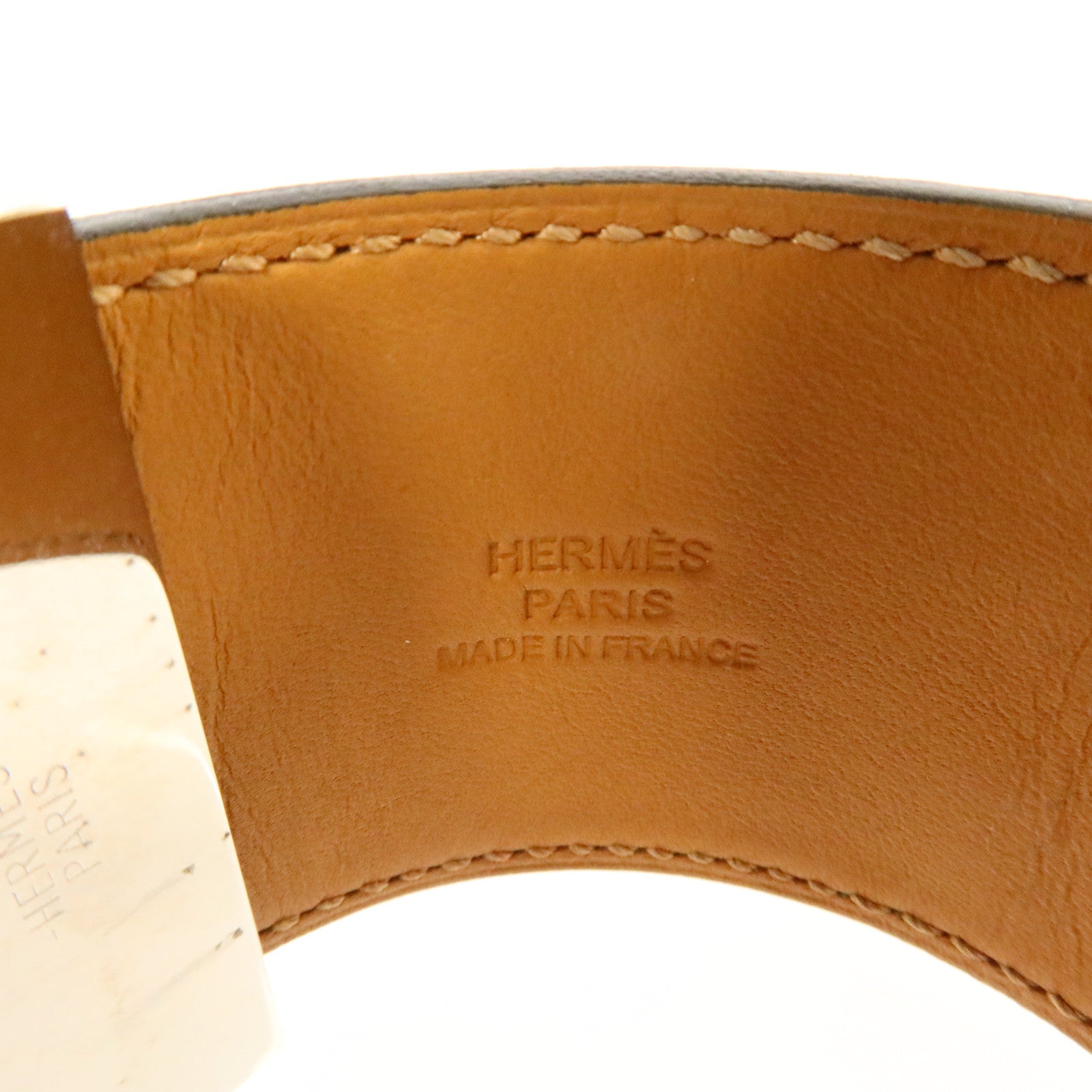 HERMES Swift皮革/金屬Collier De Chien銀扣手鏈Malachite