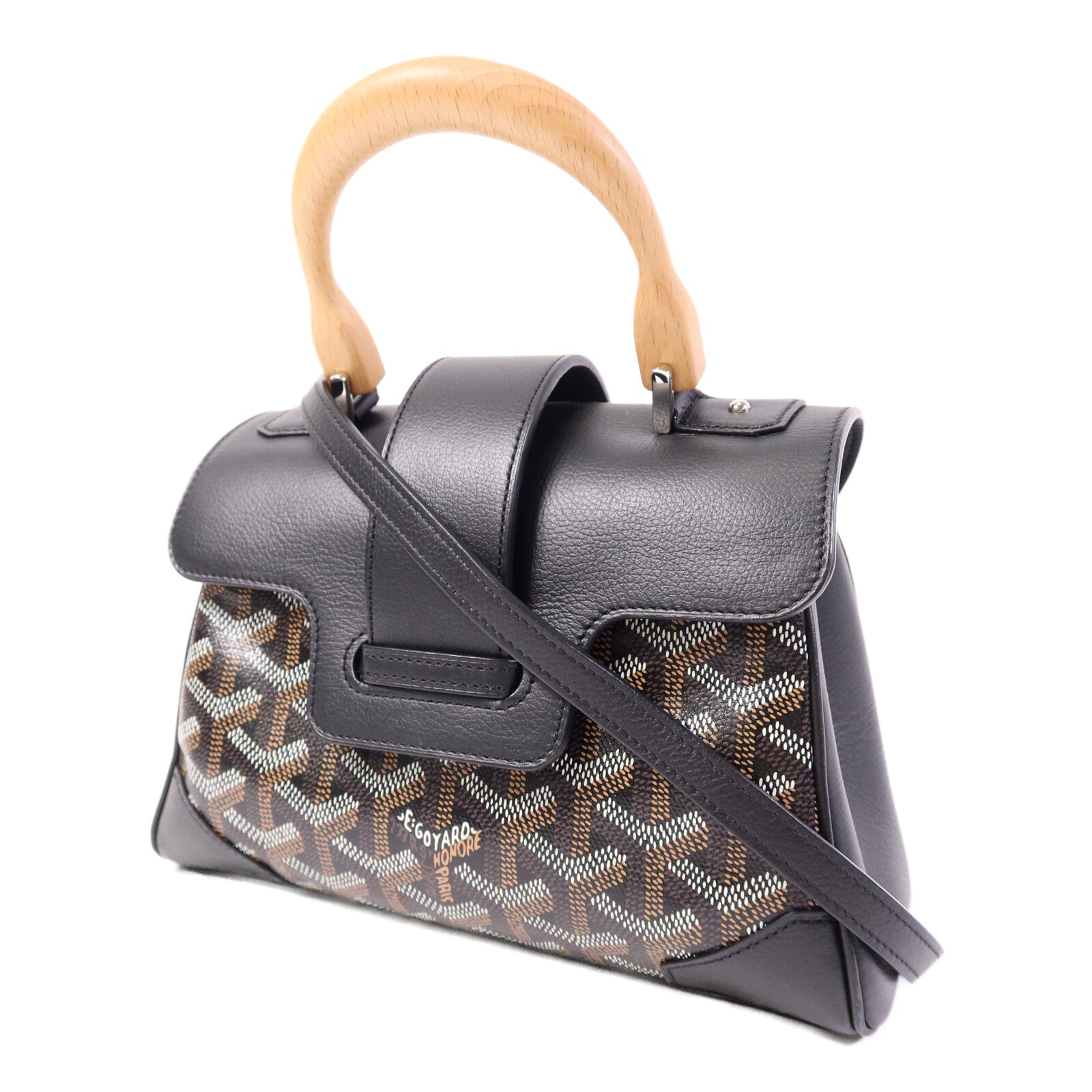 GOYARD 塗層帆布Saigon Souple Mini銀扣手挽肩背兩用袋