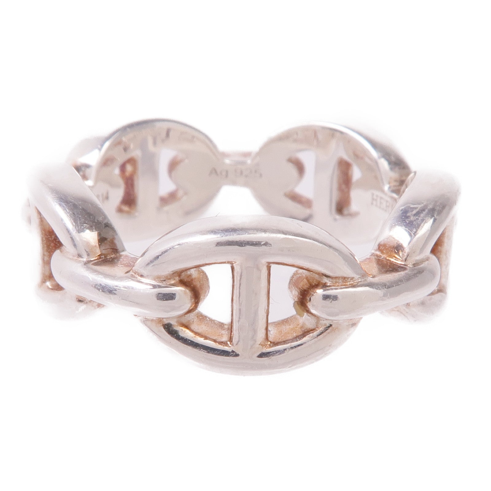 HERMES 925純銀Chaine Dancre Enchainee Ring戒指Hermes#52/US#6