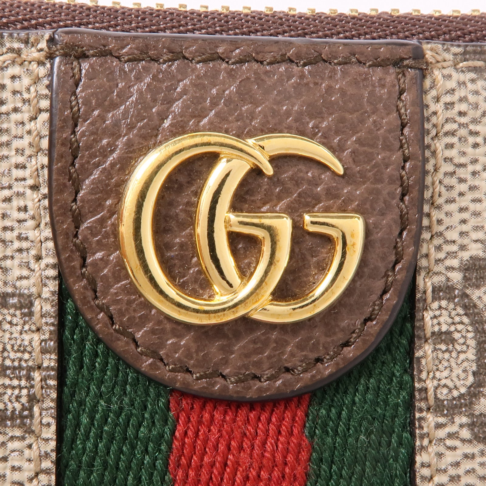 GUCCI GG GHW Ophidia Key Case 671722 Coated Canvas Brown