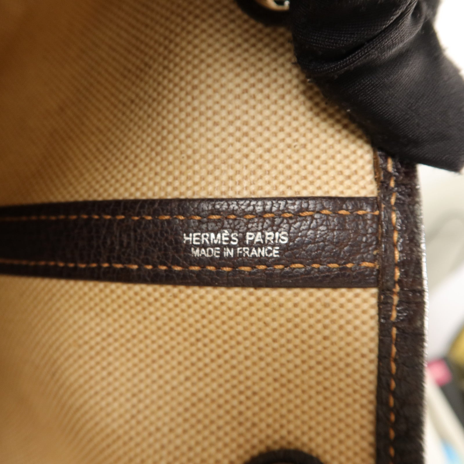 HERMES 帆布Garden Party PM手挽袋Ebene