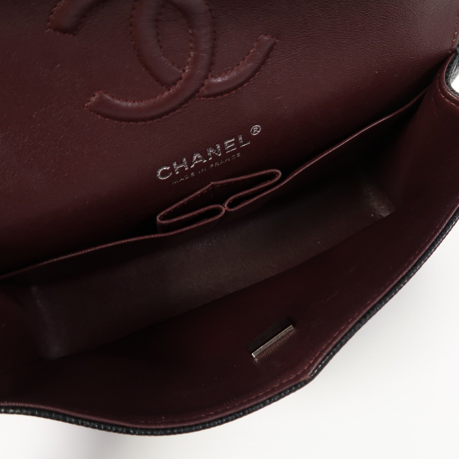 CHANEL Caviar皮革Classic 23銀扣鏈帶肩背袋黑色