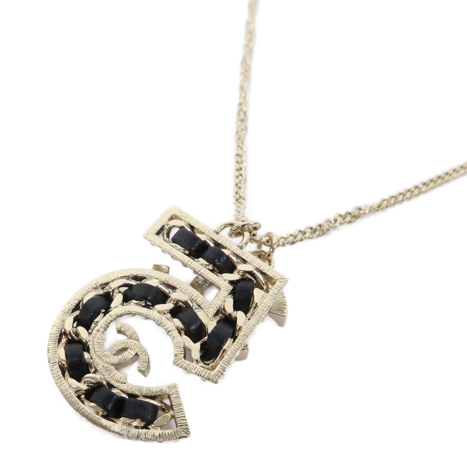 CHANEL 金屬Necklace項鍊黑色/金色