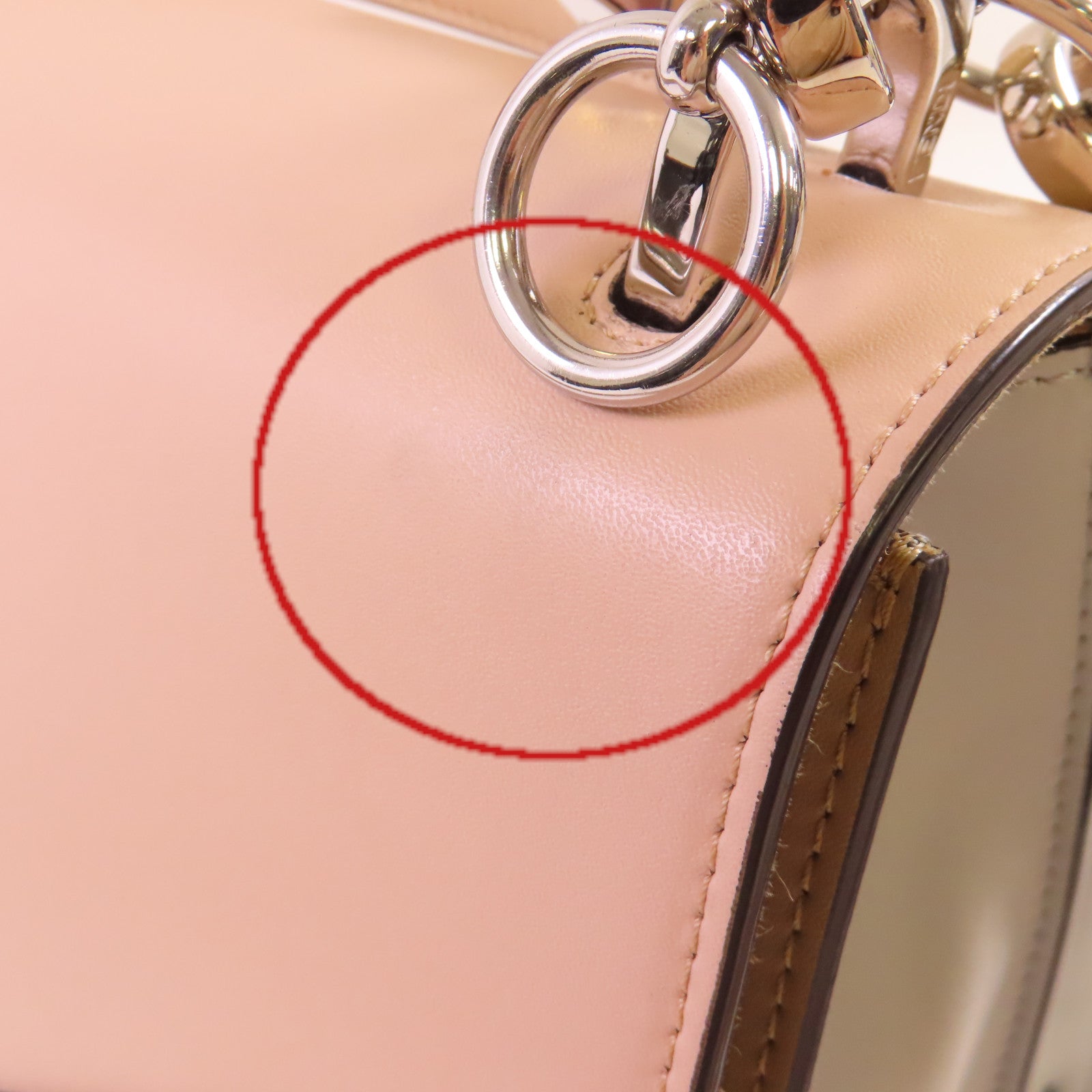 FENDI 【激減優惠】牛皮皮革Monster 2Way Shoulder Bag金扣手挽肩背兩用袋杏色/啡色