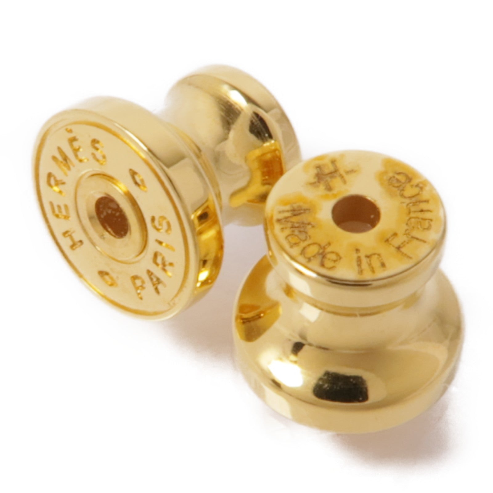 HERMES 金屬/Swift皮革Heritage Equestre Etrier Earrings耳環