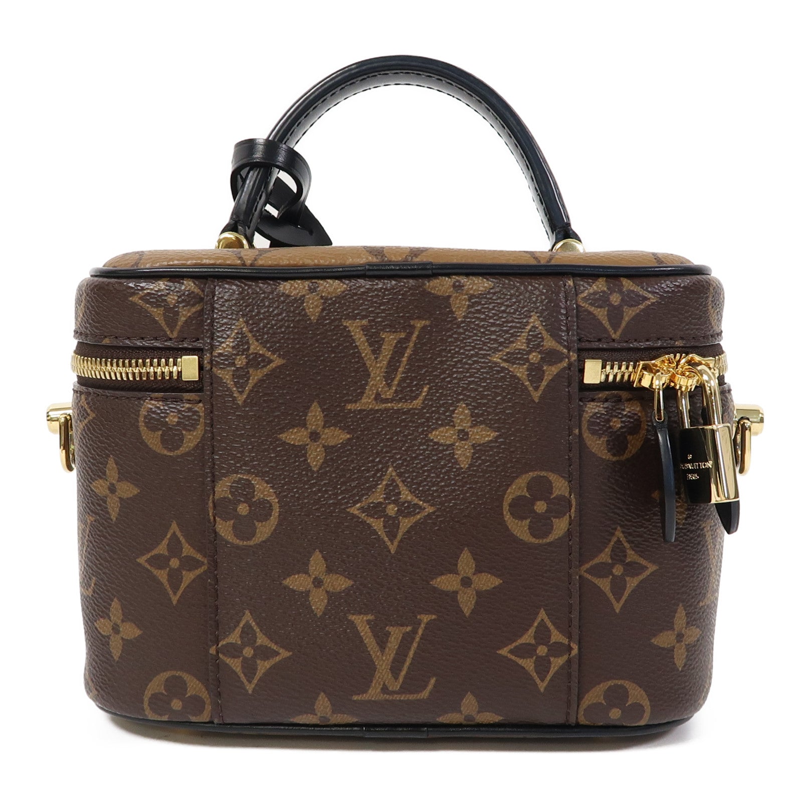 LOUIS VUITTON 【激減優惠】Monogram Vanity PM金扣手挽肩背兩用袋啡色