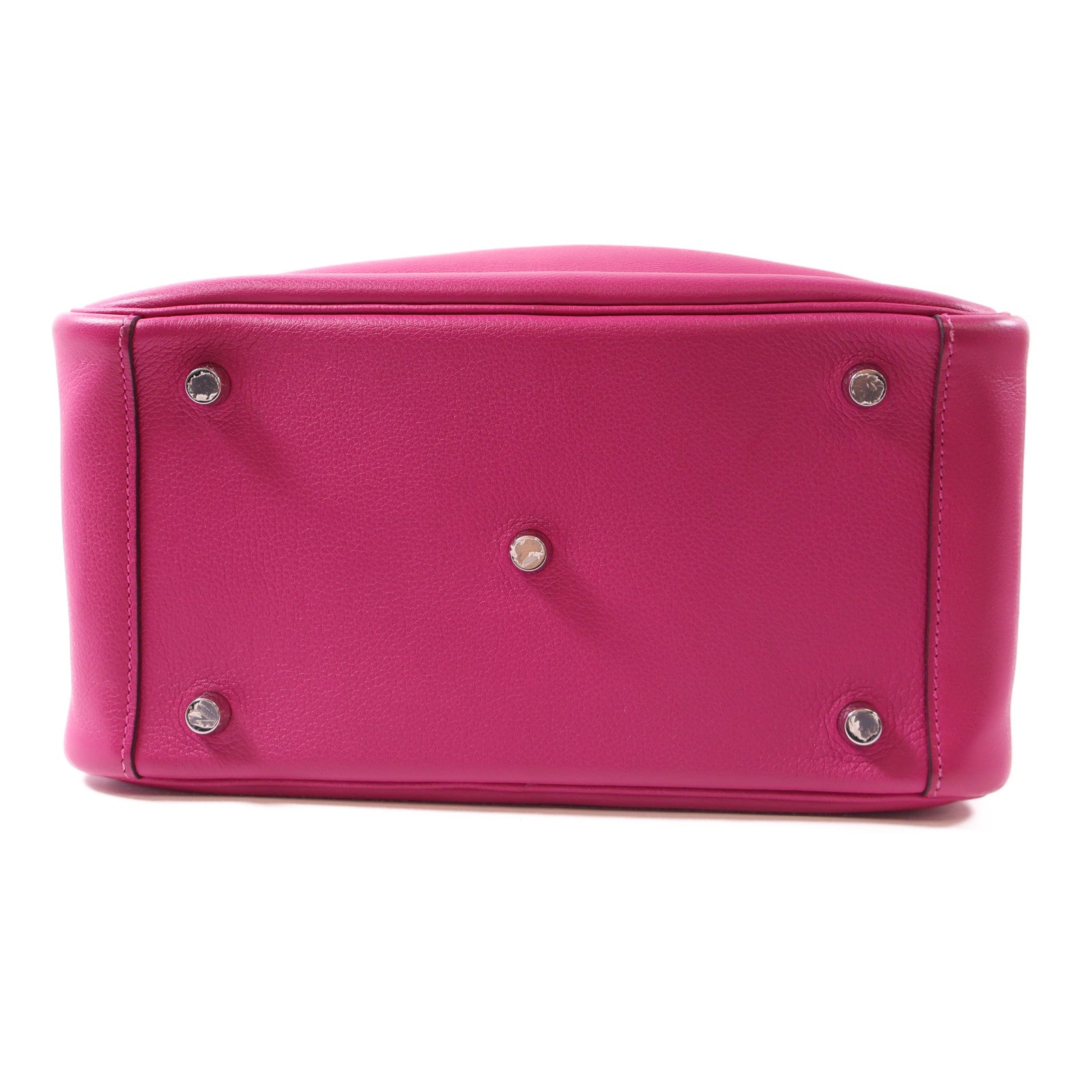 HERMES Evercolor皮革Lindy 26銀扣手挽肩背兩用袋Rose Pourpre桃紅色