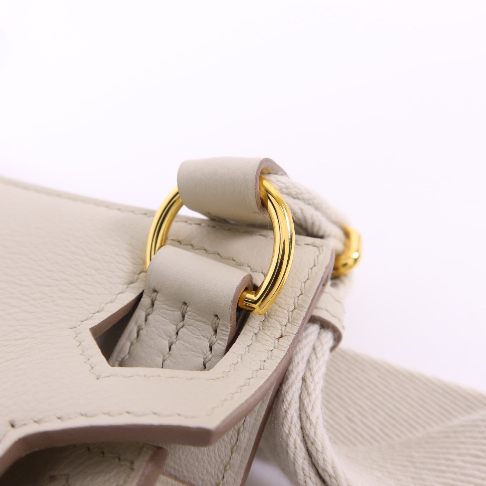 HERMES Evercolor皮革Mini Jypsiere金扣肩背袋Beton