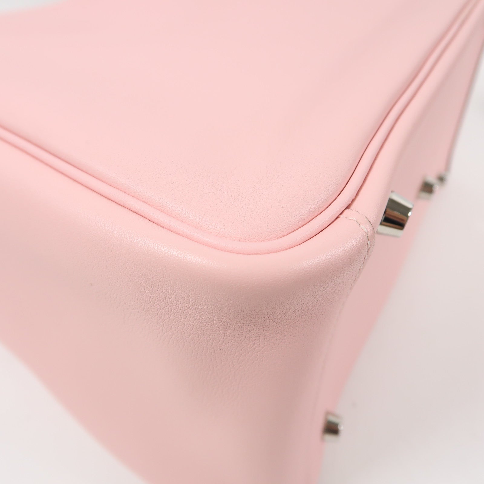 HERMES PHW Lindy 30 2 Way Shoulder Bag Handbag Swift Leather Rose Sakura