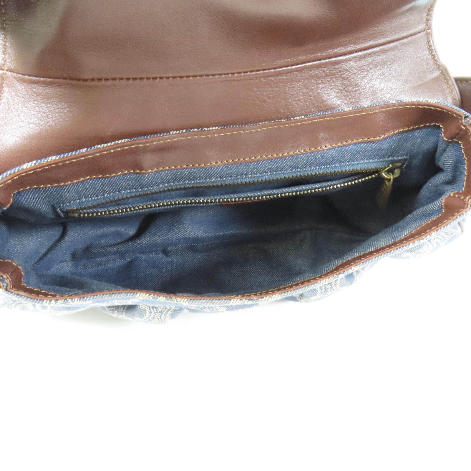 CELINE 牛仔布Shoulder Bag金扣肩背袋