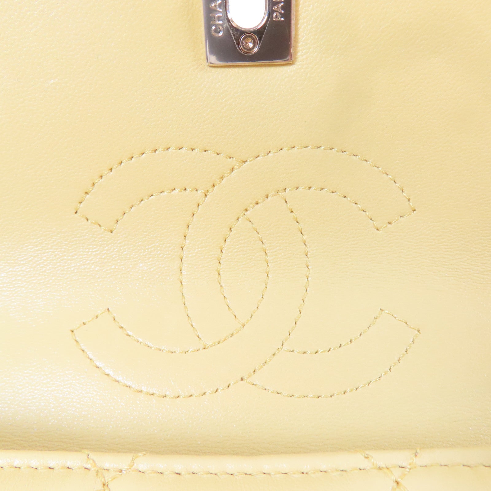 CHANEL 【激減優惠】菱格羊皮皮革Chain Shoulder Bag金扣鏈帶肩背袋黃色