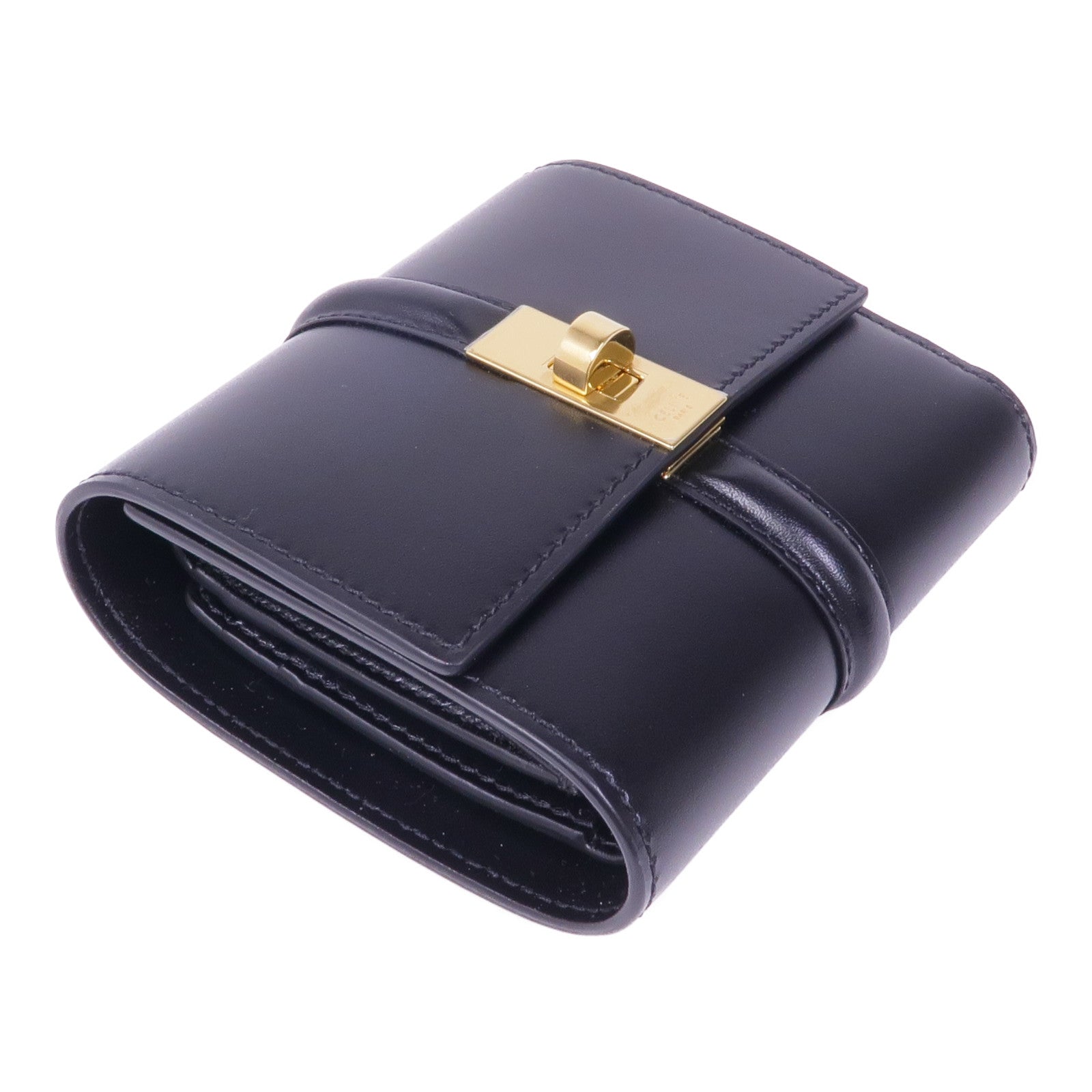CELINE 牛皮皮革Trifold Wallet金扣錢包