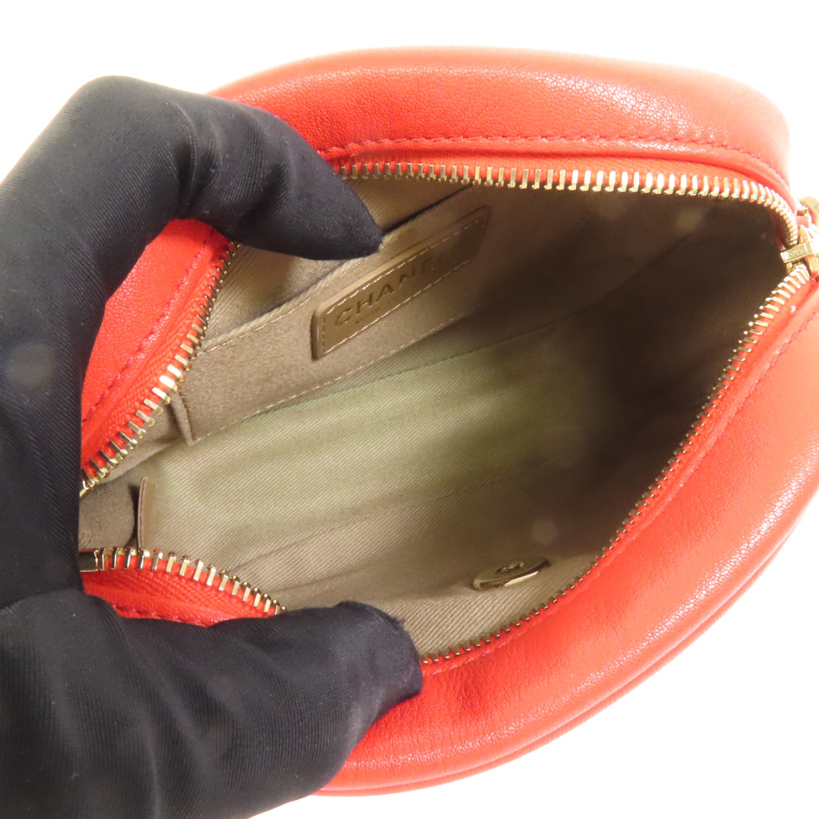 CHANEL 牛皮皮革Shoulder Bag金扣鏈帶肩背袋