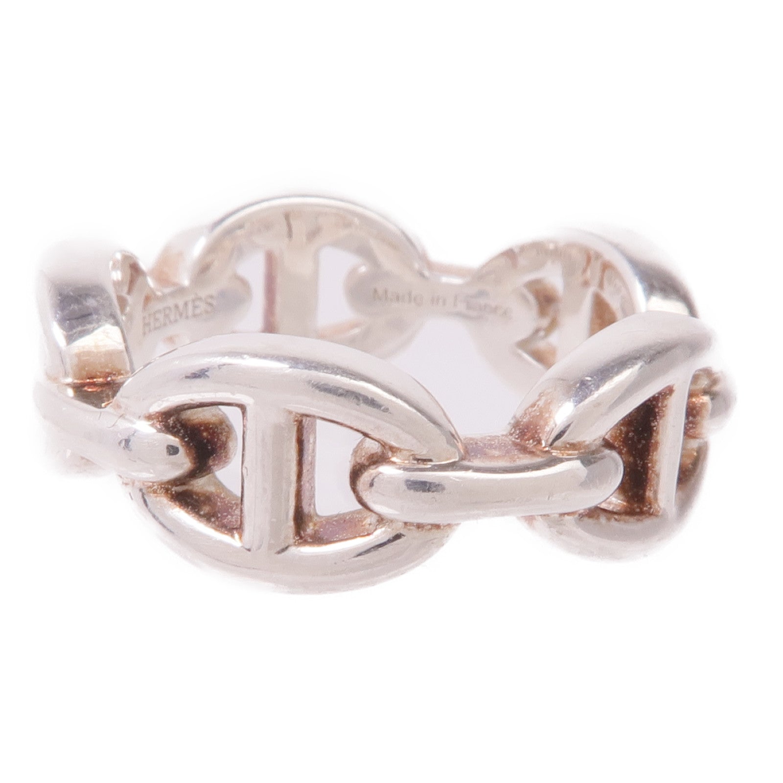 HERMES 925純銀Chaine Dancre Enchainee Ring戒指Hermes#52/US#6