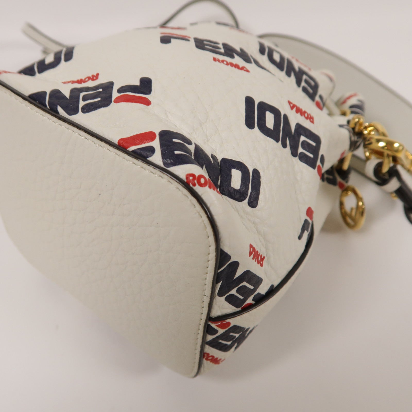 FENDI GHW Mon Tresor 2way Shoulder Bag Calfskin Leather White