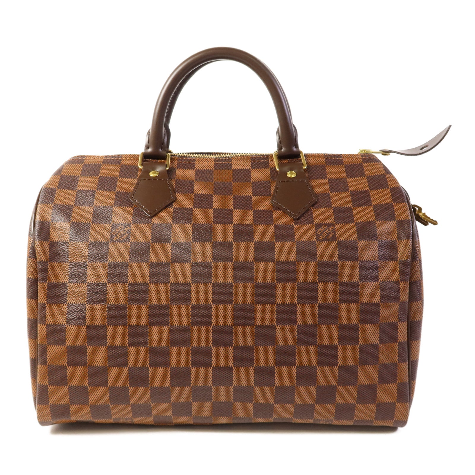LOUIS VUITTON Damier Speedy 30金扣手挽袋
