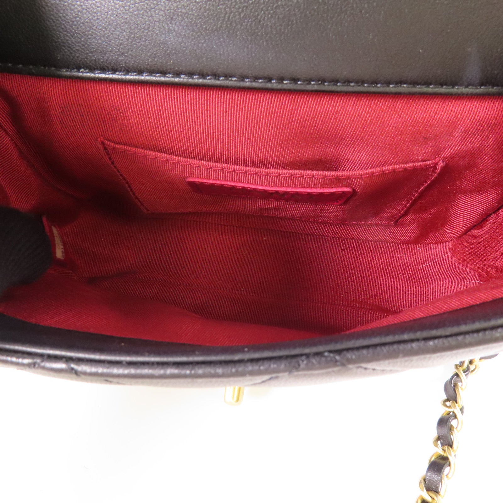 CHANEL 羊皮皮革Matelasse Chain Shoulder金扣鏈帶肩背袋