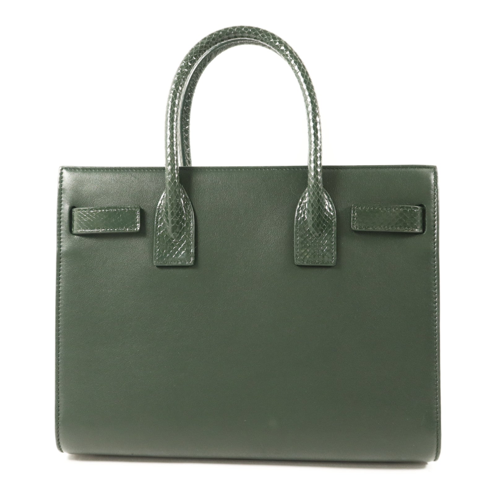 SAINT LAURENT 牛皮皮革/蛇皮皮革Sac de Jour金扣手挽肩背兩用袋
