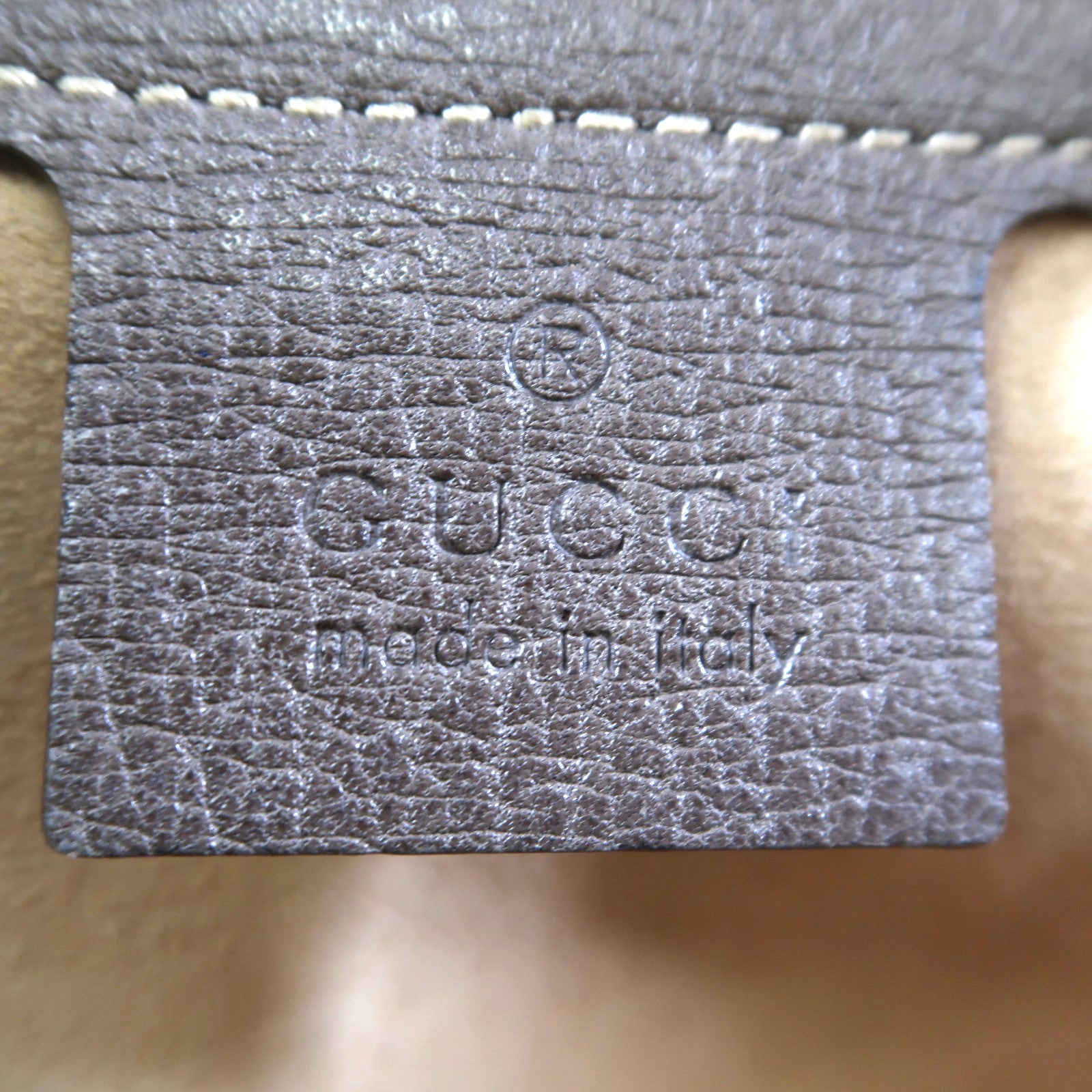 GUCCI 【激減優惠】塗層帆布Shoulder Bag金扣肩背袋啡色