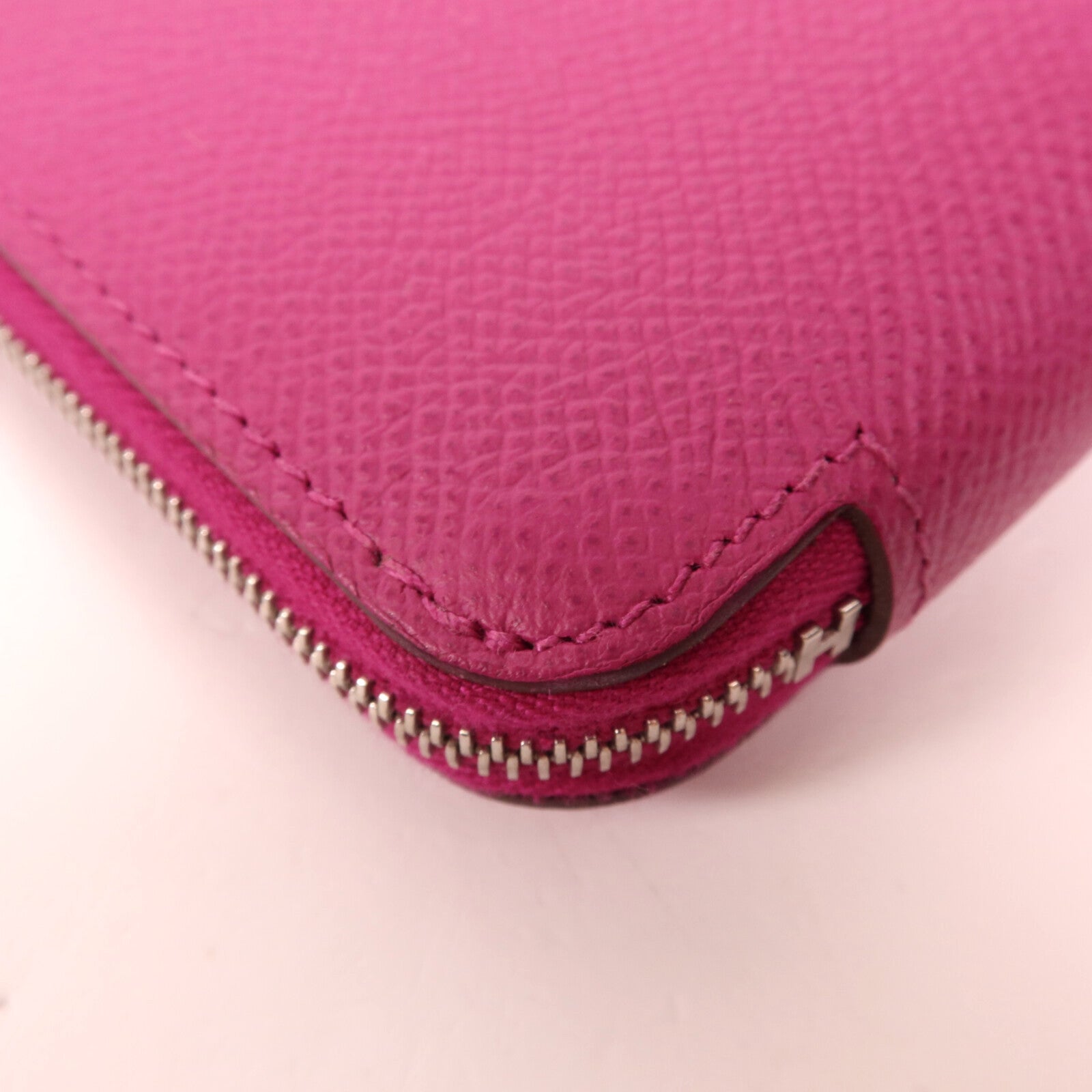 HERMES Epsom皮革Silk In Long Wallet銀扣長錢包Rose Pourpre
