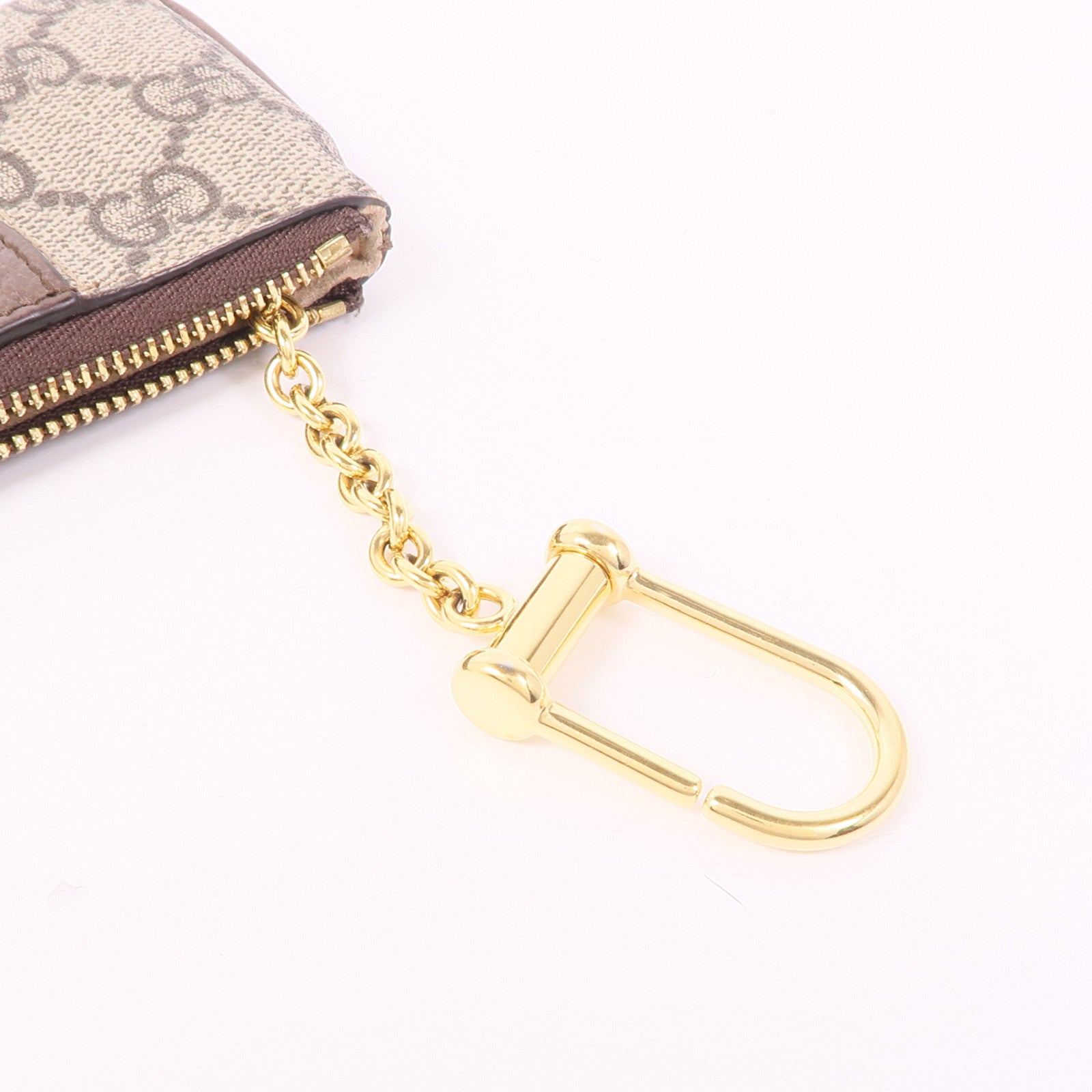 GUCCI GG GHW Ophidia Key Case 671722 Coated Canvas Brown