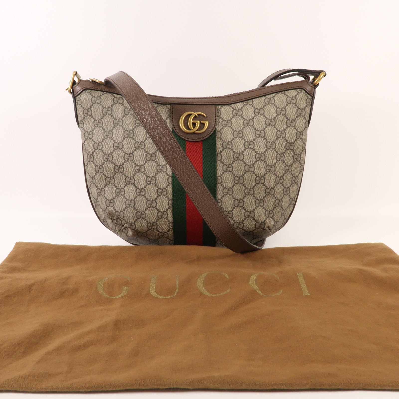 GUCCI 塗層帆布Ophidia Medium金扣肩背袋