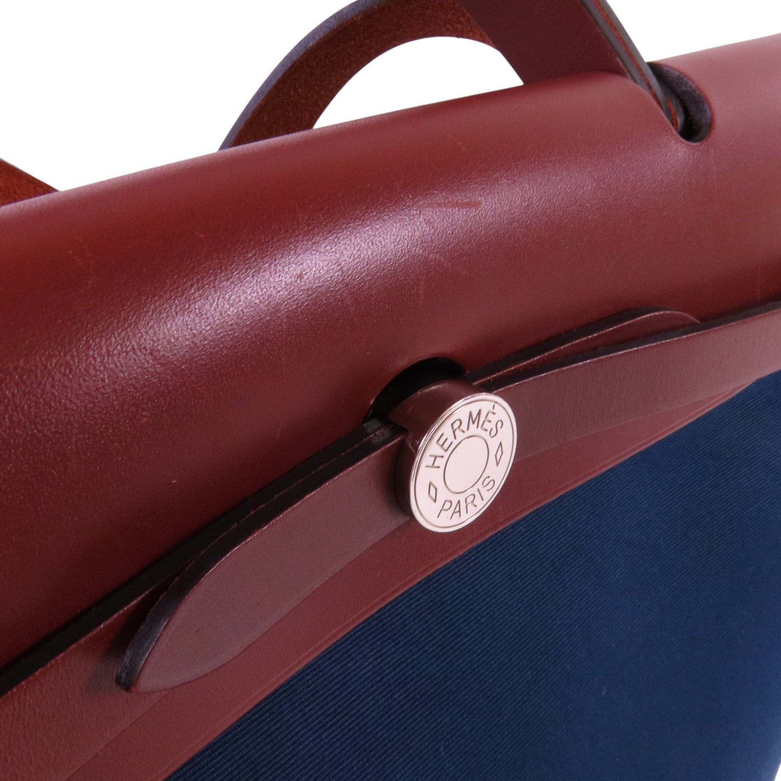 HERMES 帆布Herbag PM銀扣手挽肩背兩用袋