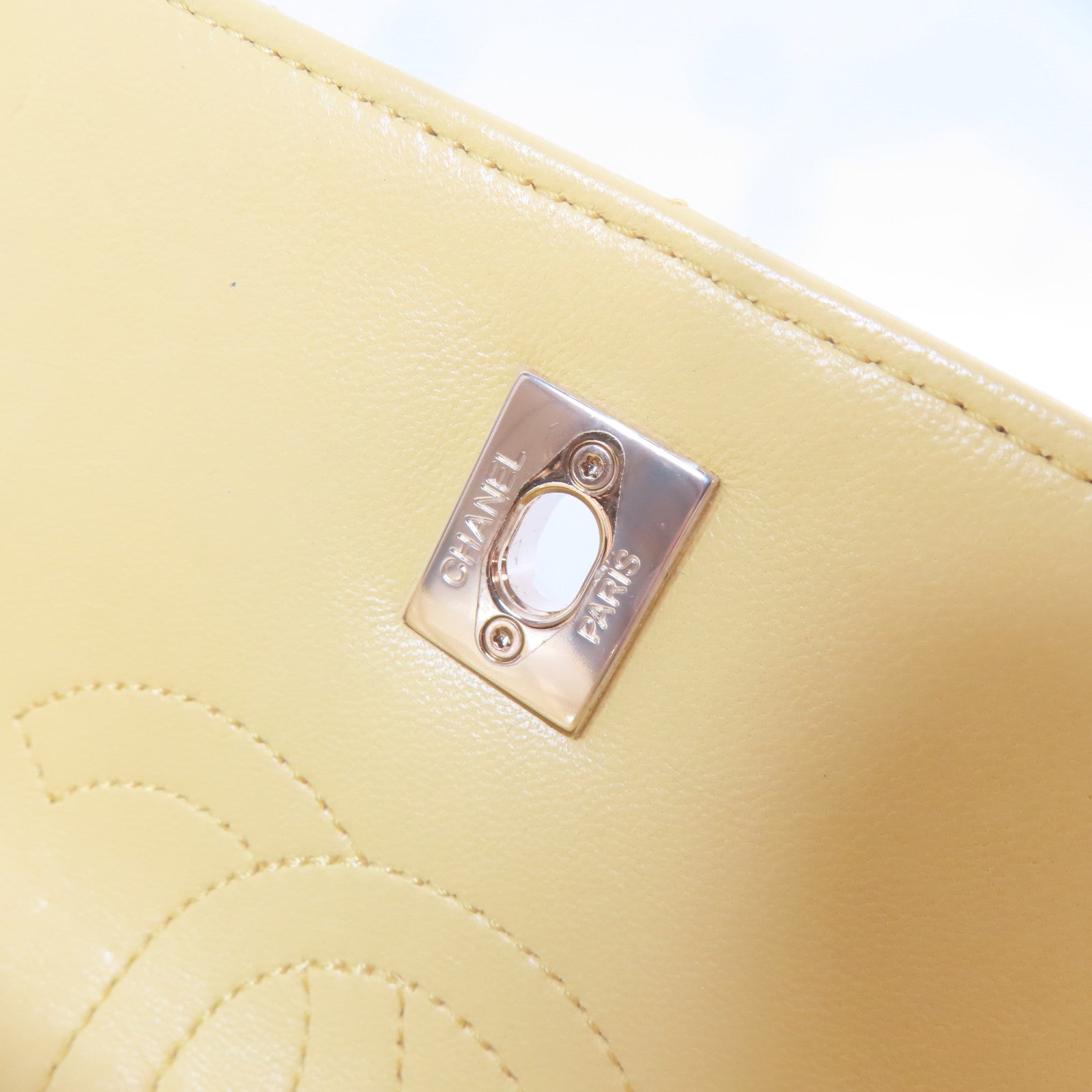 CHANEL 【激減優惠】菱格羊皮皮革Chain Shoulder Bag金扣鏈帶肩背袋黃色