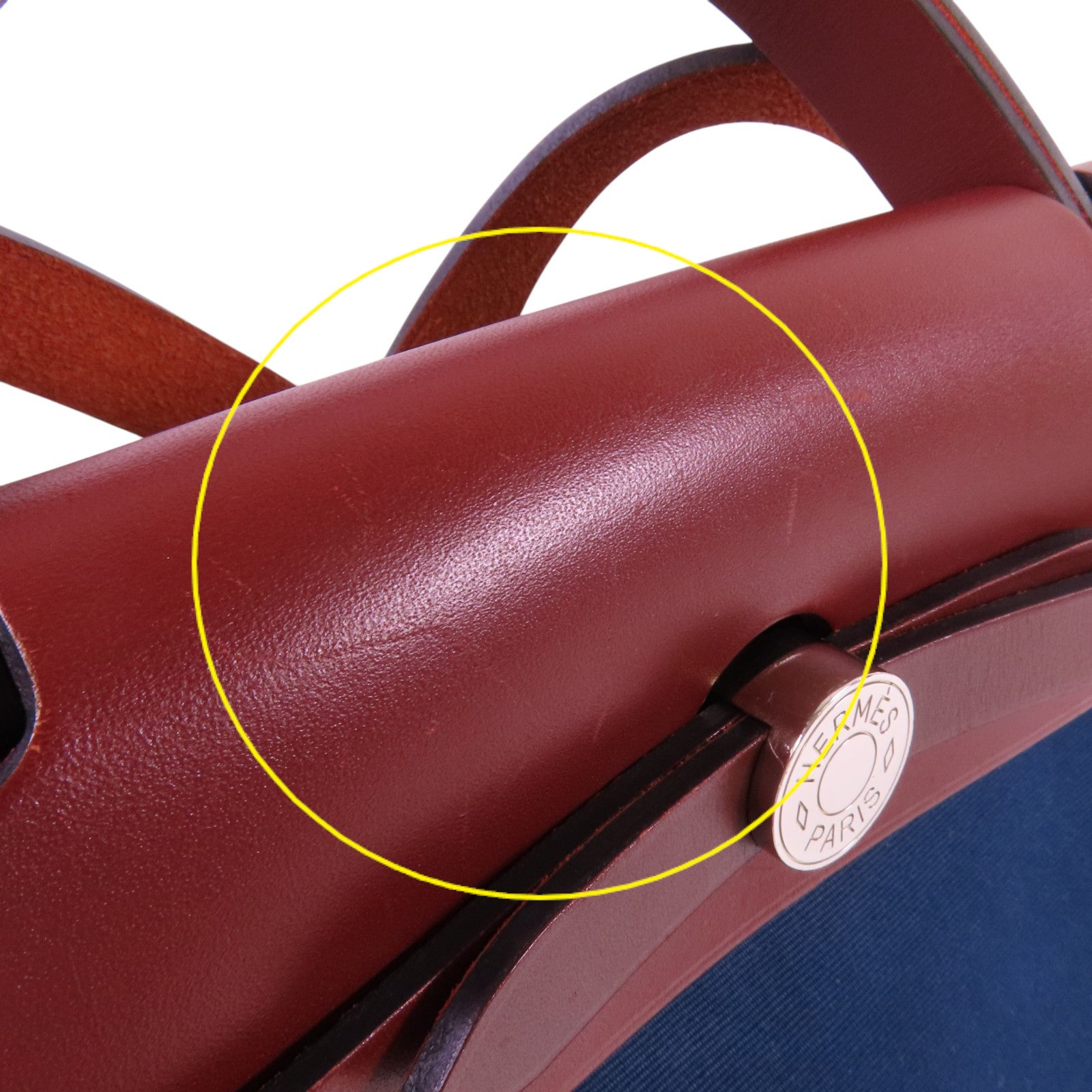 HERMES 帆布Herbag PM銀扣手挽肩背兩用袋