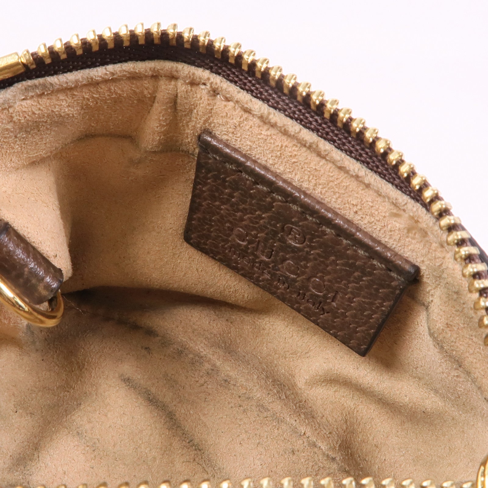 GUCCI GG GHW Ophidia Key Case 671722 Coated Canvas Brown