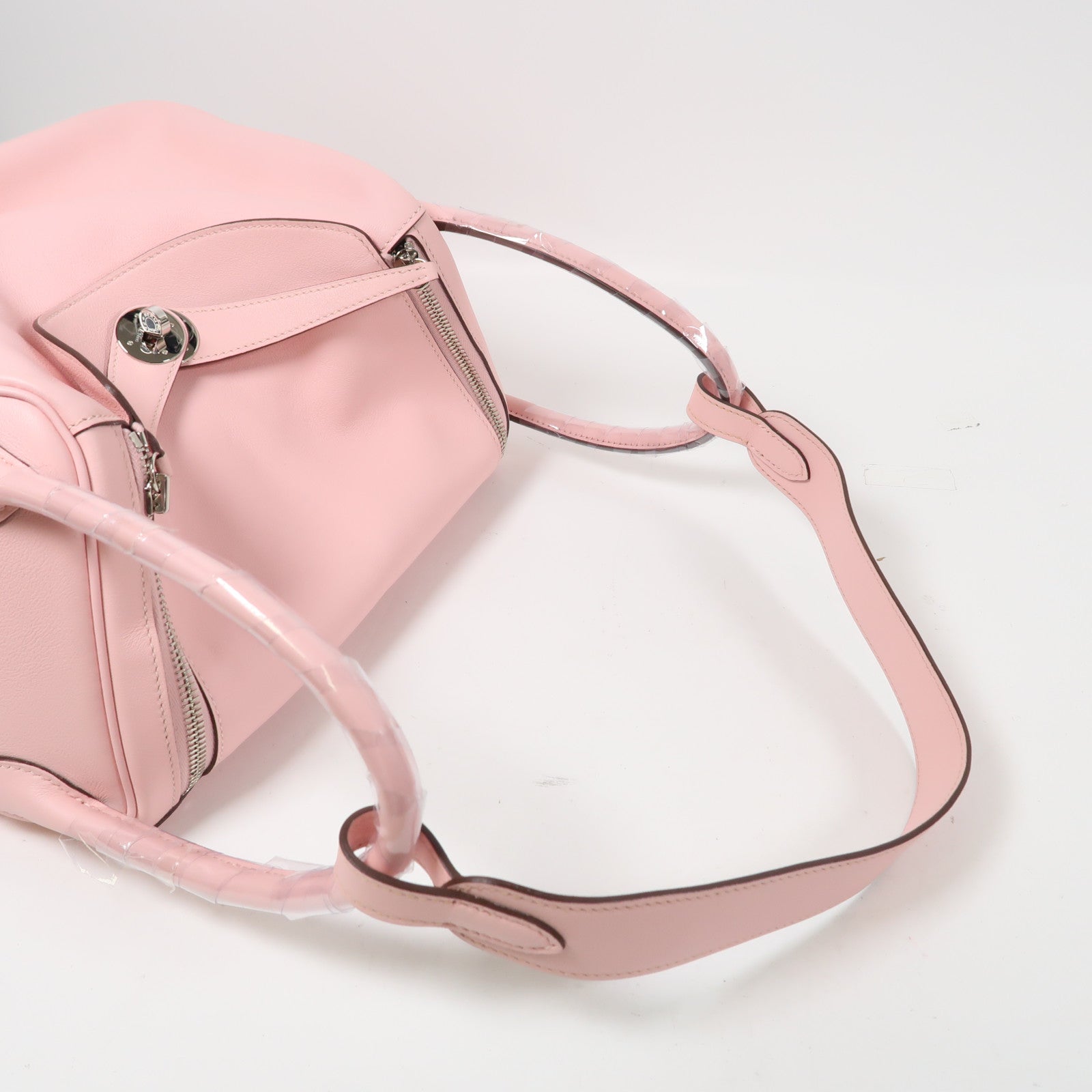 HERMES PHW Lindy 30 2 Way Shoulder Bag Handbag Swift Leather Rose Sakura