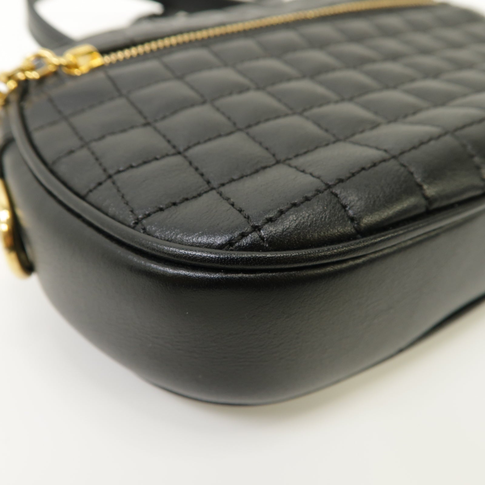 CELINE 【激減優惠】牛皮皮革Shoulder Bag金扣肩背袋黑色