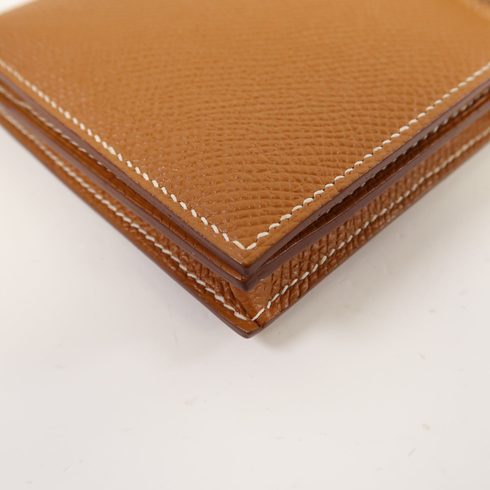 HERMES Epsom皮革Bearn Wallet銀扣長錢包經典駝色