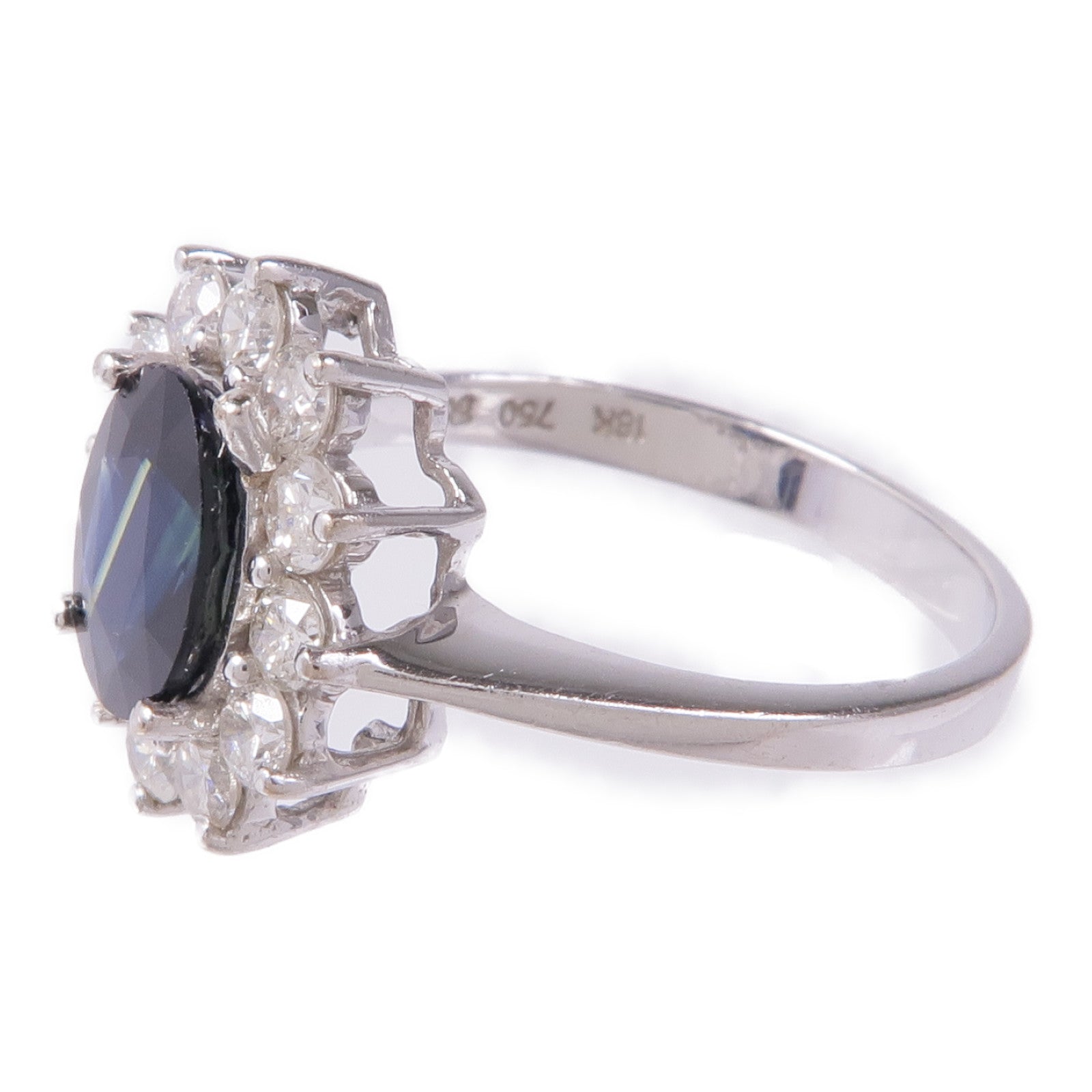 JEWELRY 18K白金Sapphire/Diamond Ring藍寶石/鑽石戒指US#6