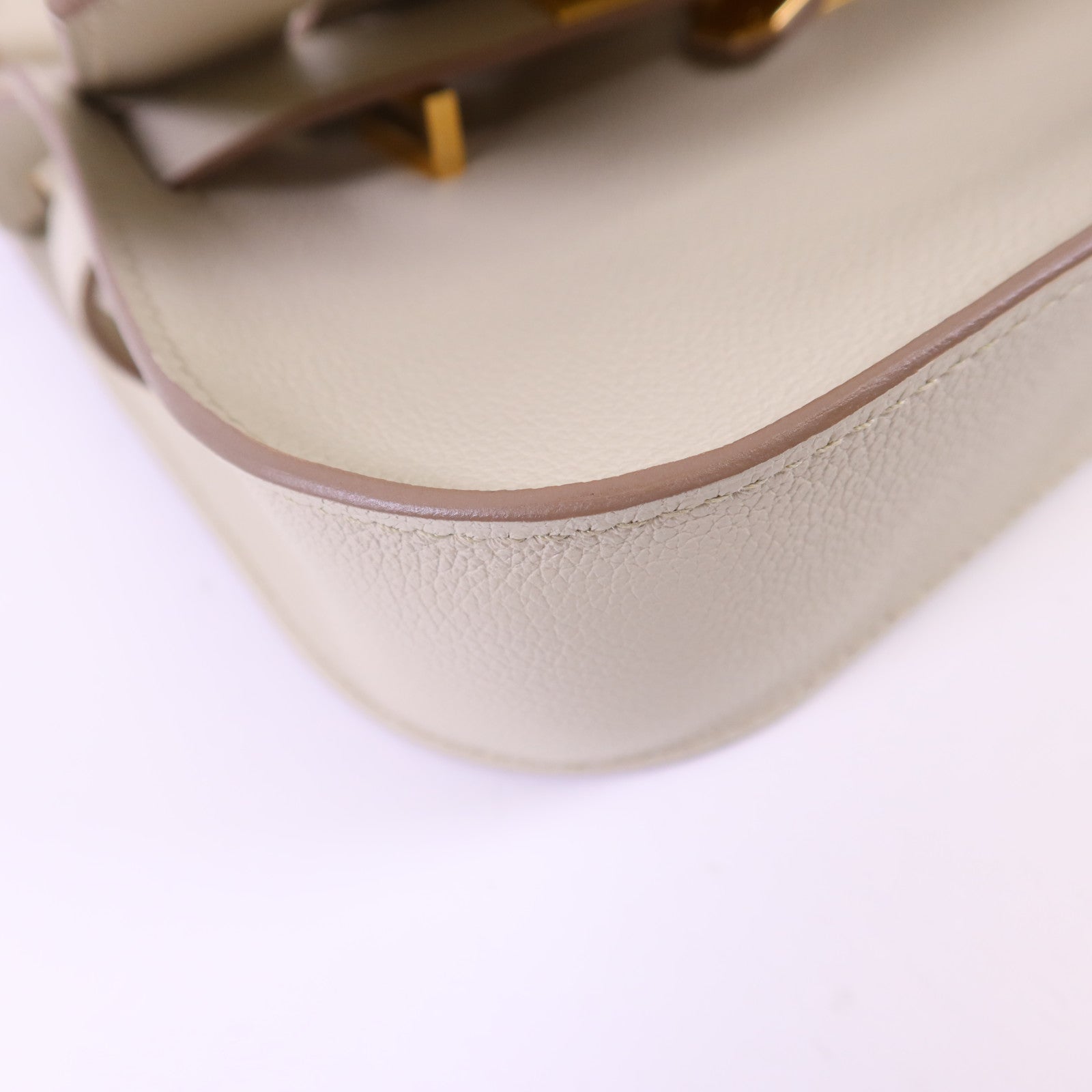 HERMES Evercolor皮革Mini Jypsiere金扣肩背袋Beton