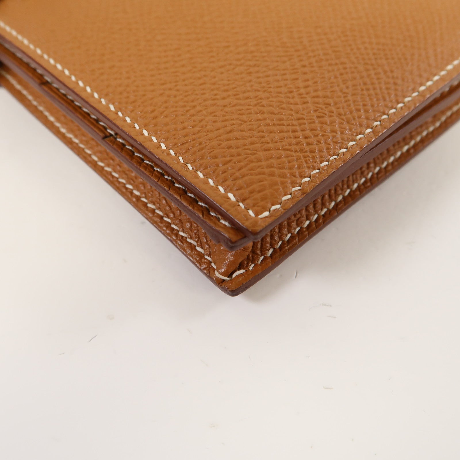 HERMES Epsom皮革Bearn Wallet銀扣長錢包經典駝色