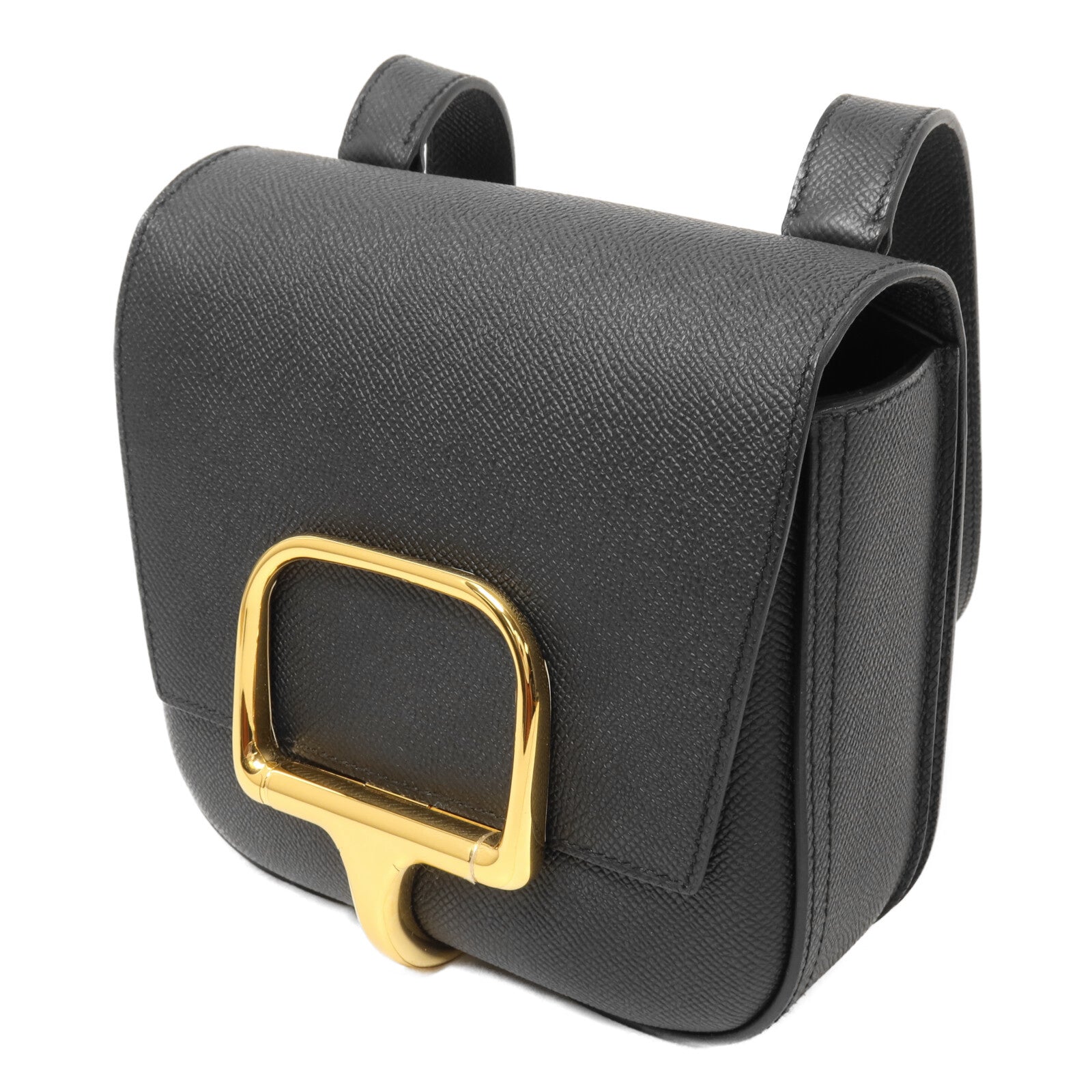 HERMES Epsom皮革Della Cavalleria Mini肩背袋Noir