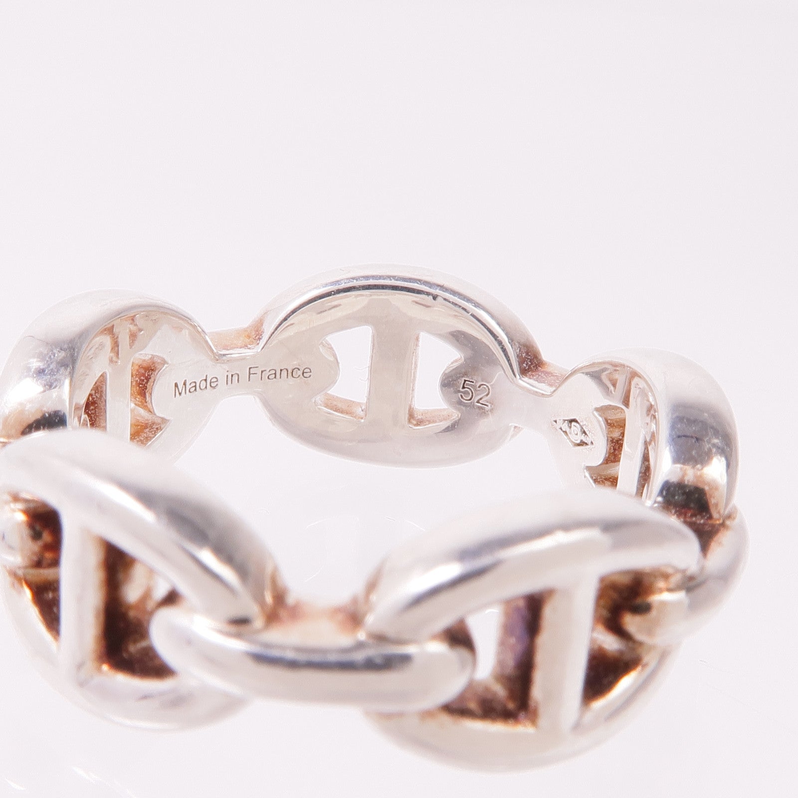 HERMES 925純銀Chaine Dancre Enchainee Ring戒指Hermes#52/US#6