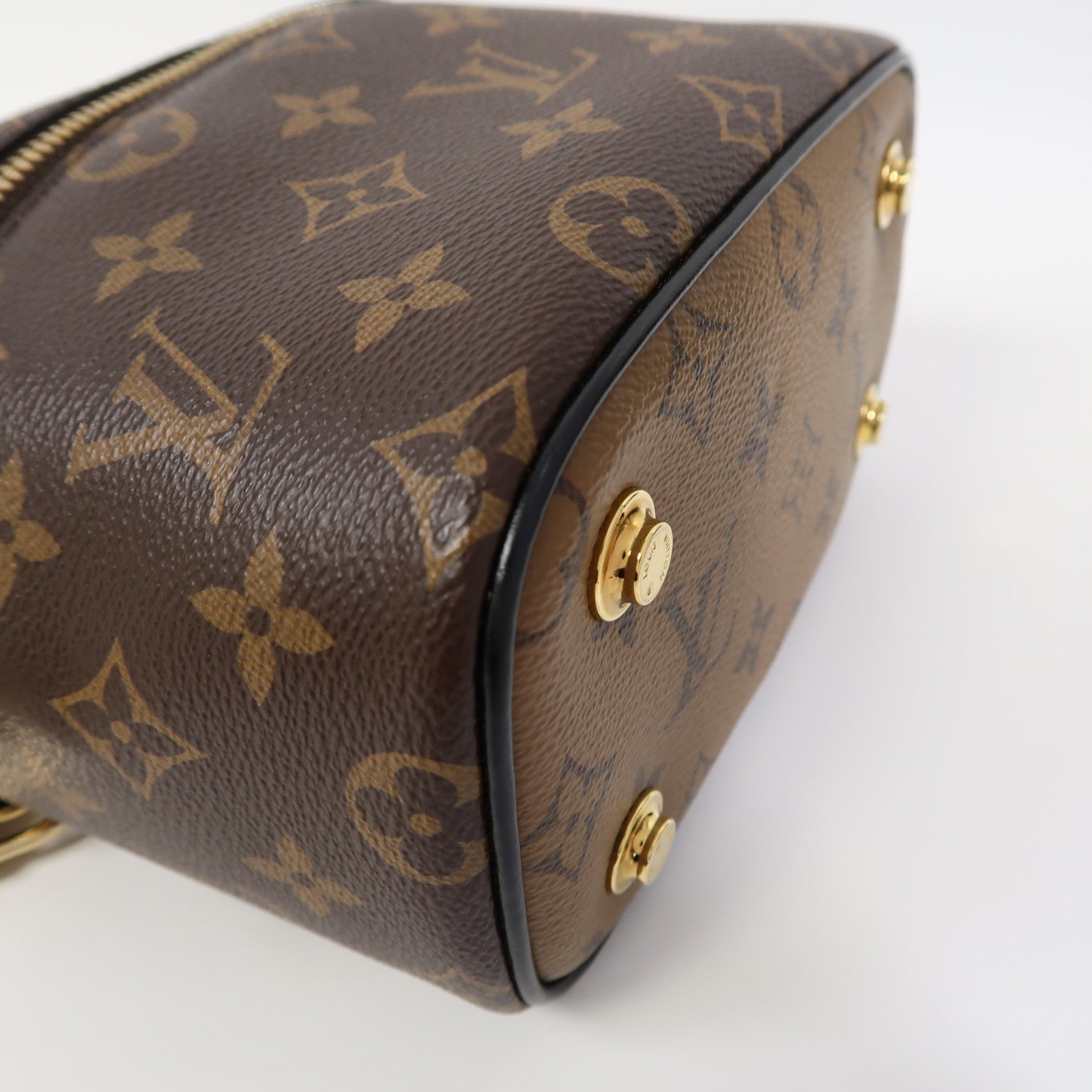 LOUIS VUITTON 【激減優惠】Monogram Vanity PM金扣手挽肩背兩用袋啡色
