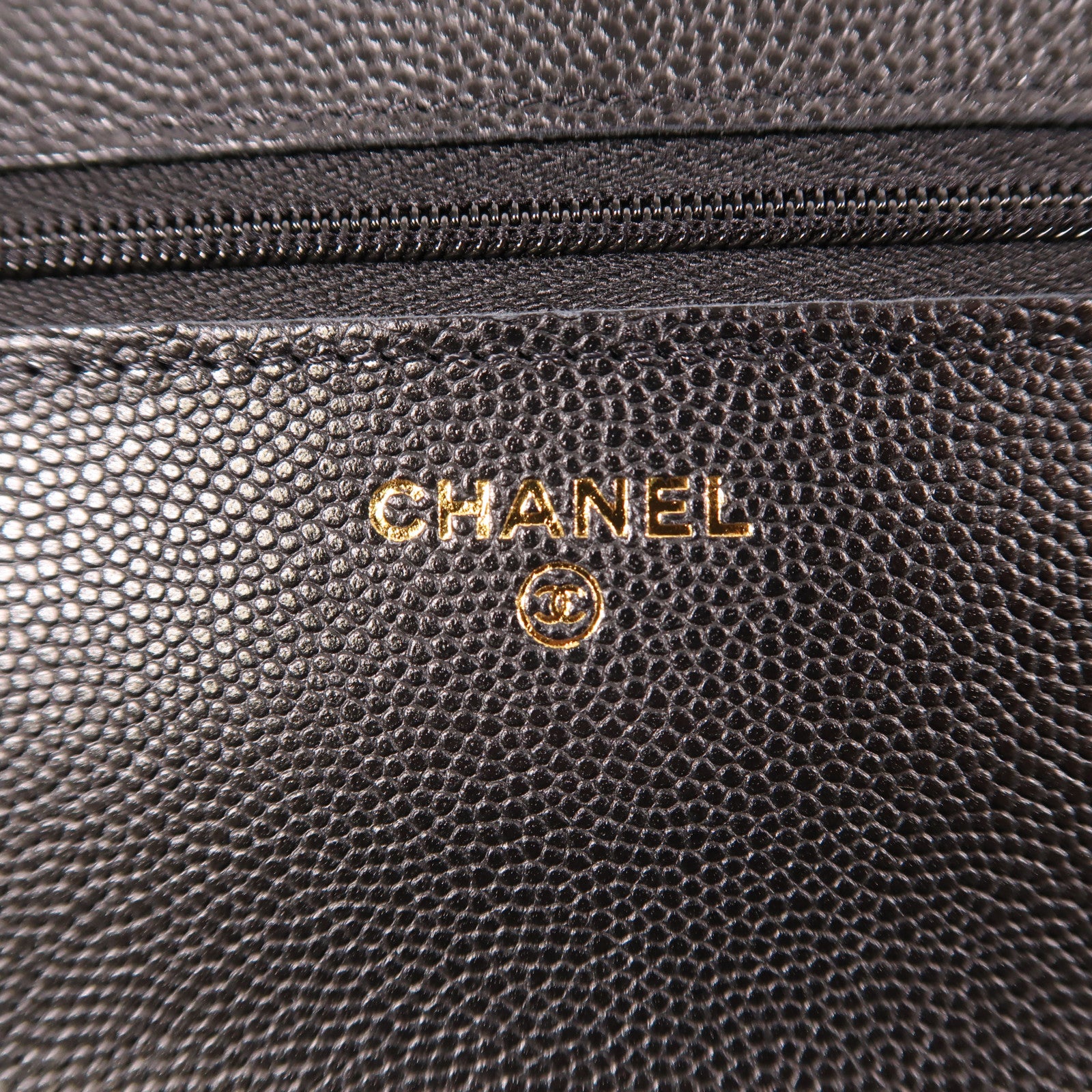 CHANEL 牛皮皮革Wallet On Chain金扣鏈帶肩背袋黑色